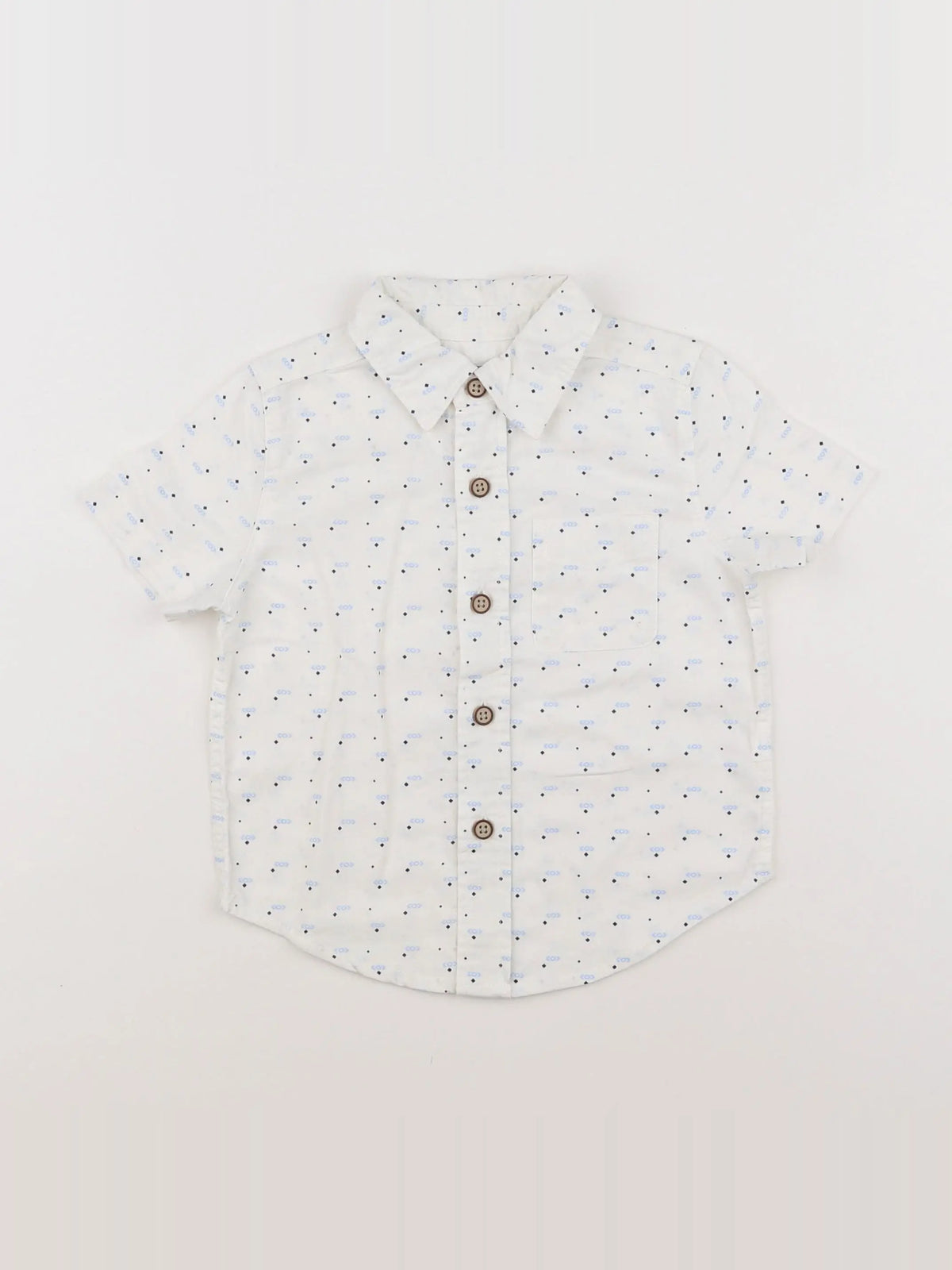 GAP - chemise blanc, bleu - 12/18 mois