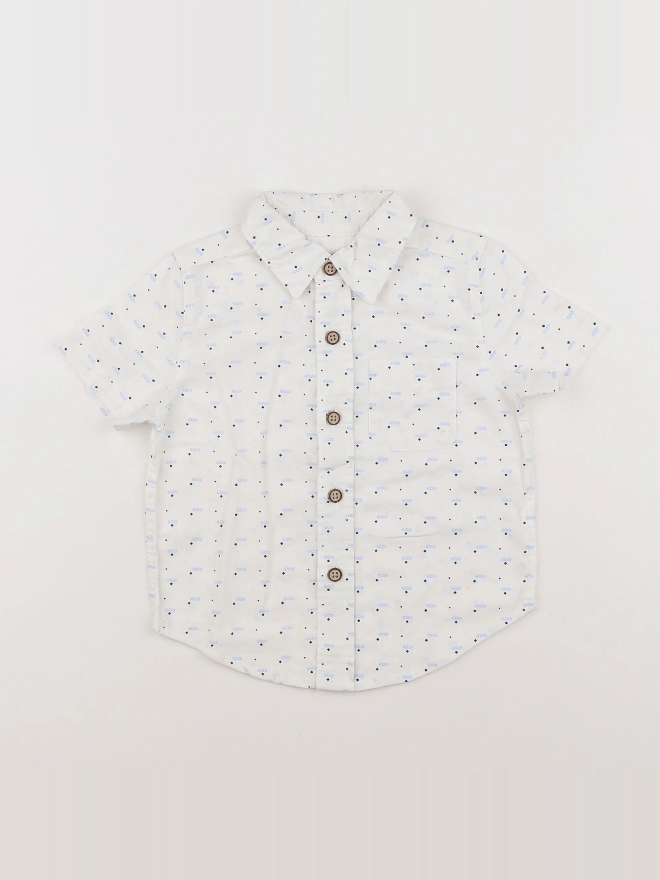 GAP - chemise blanc, bleu - 12/18 mois