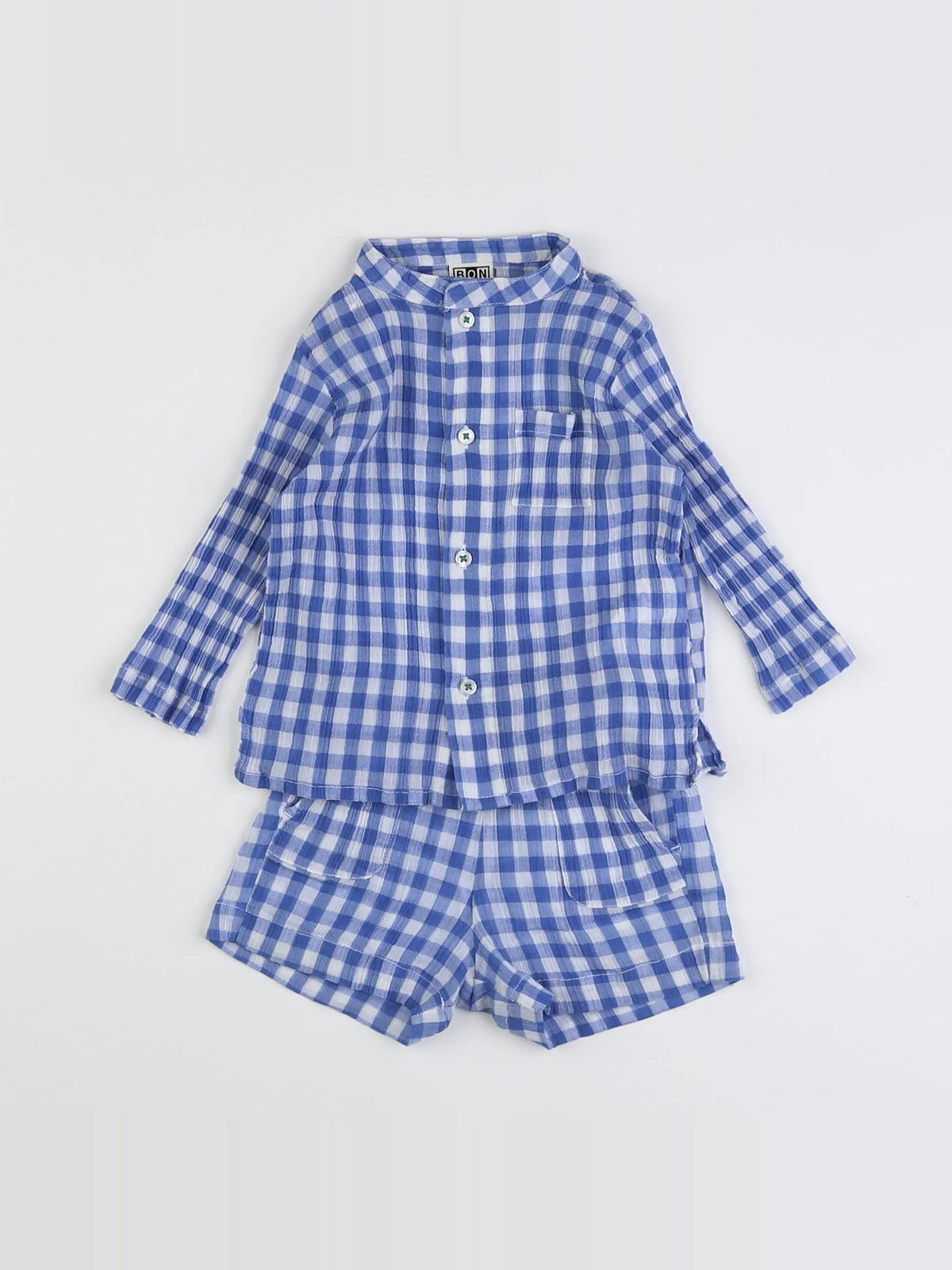 Bonton - pyjama coton bleu - 6 mois