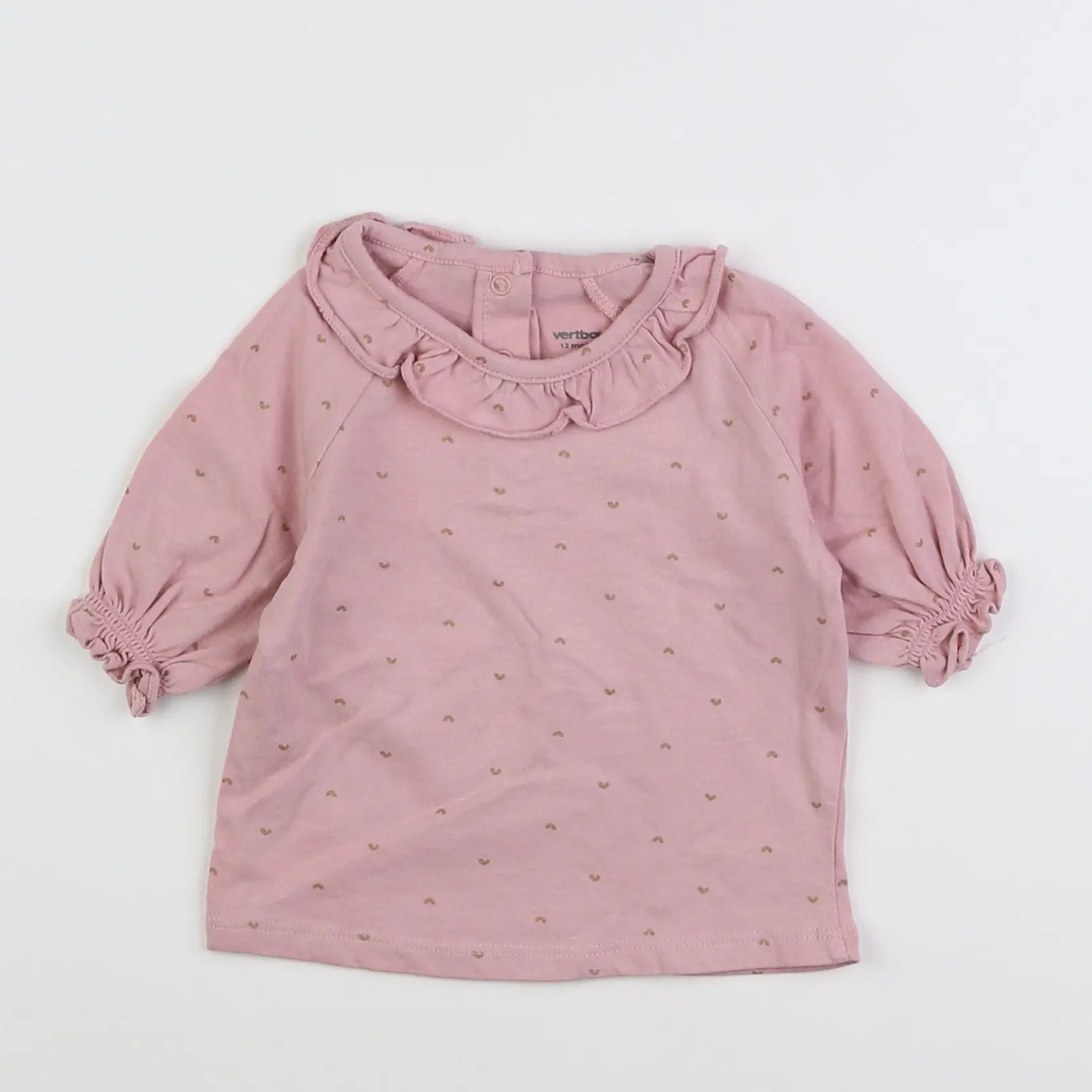 Vertbaudet - tee-shirt coton rose - 12 mois