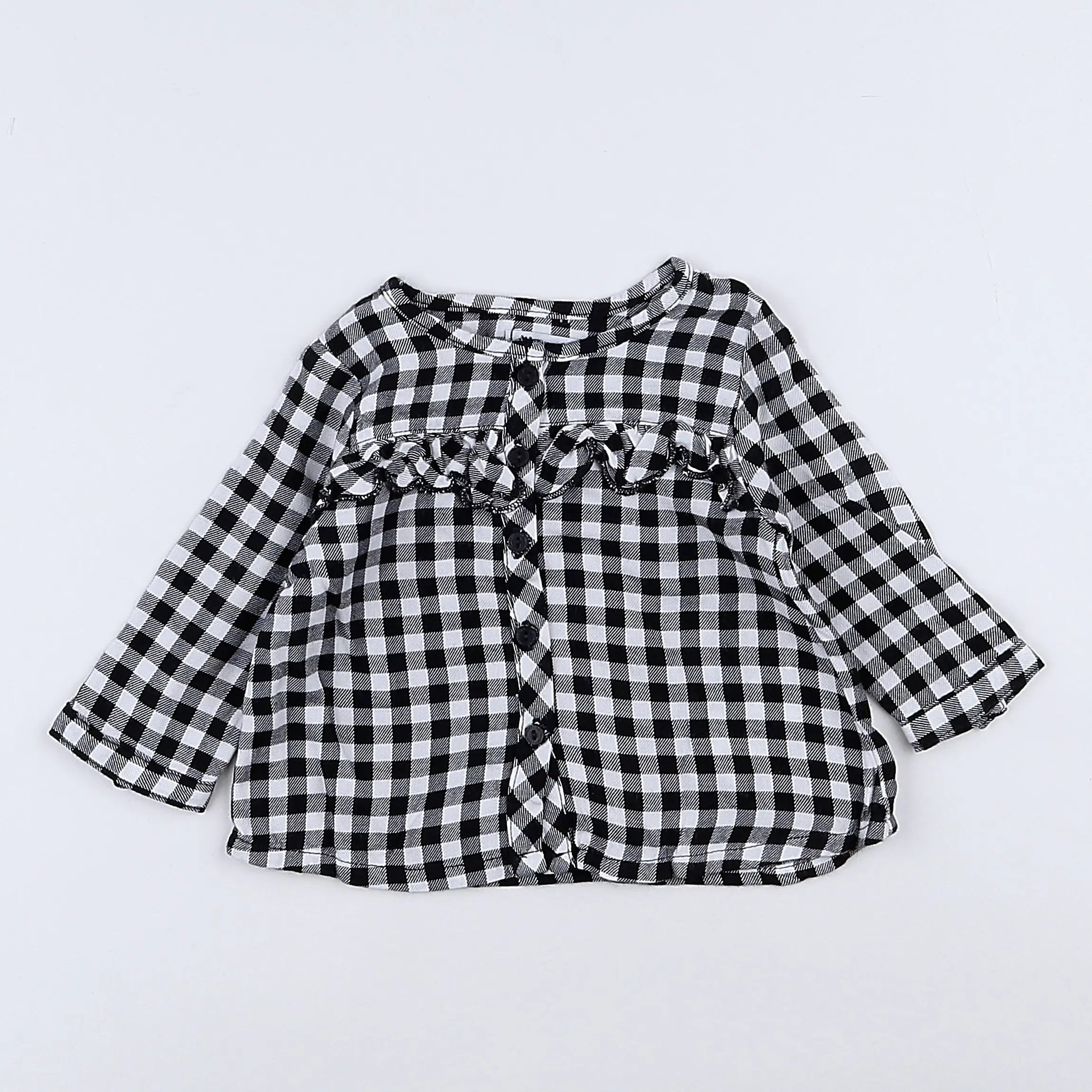 Vertbaudet - blouse blanc, noir - 3 mois