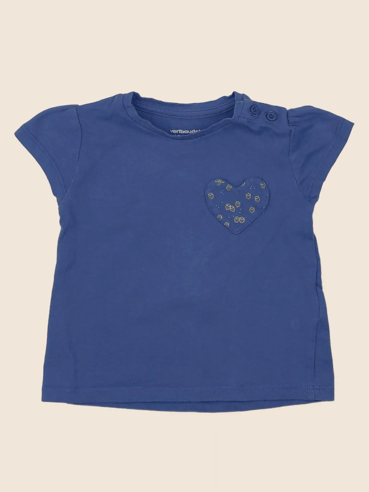 Vertbaudet - tee-shirt bleu - 12 mois