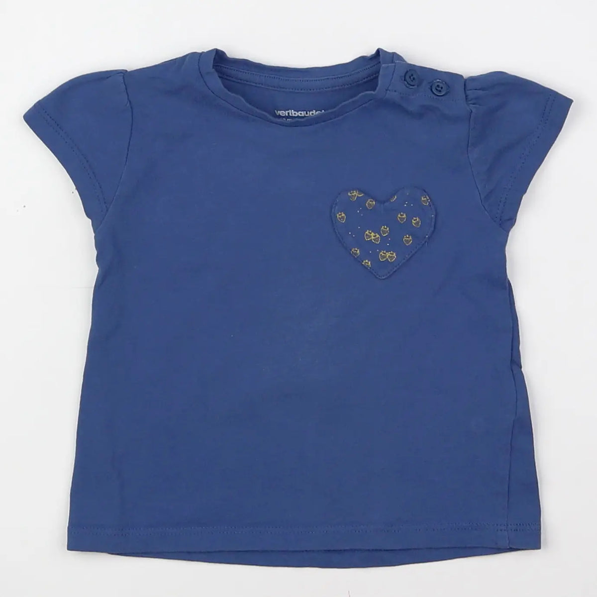 Vertbaudet - tee-shirt bleu - 12 mois