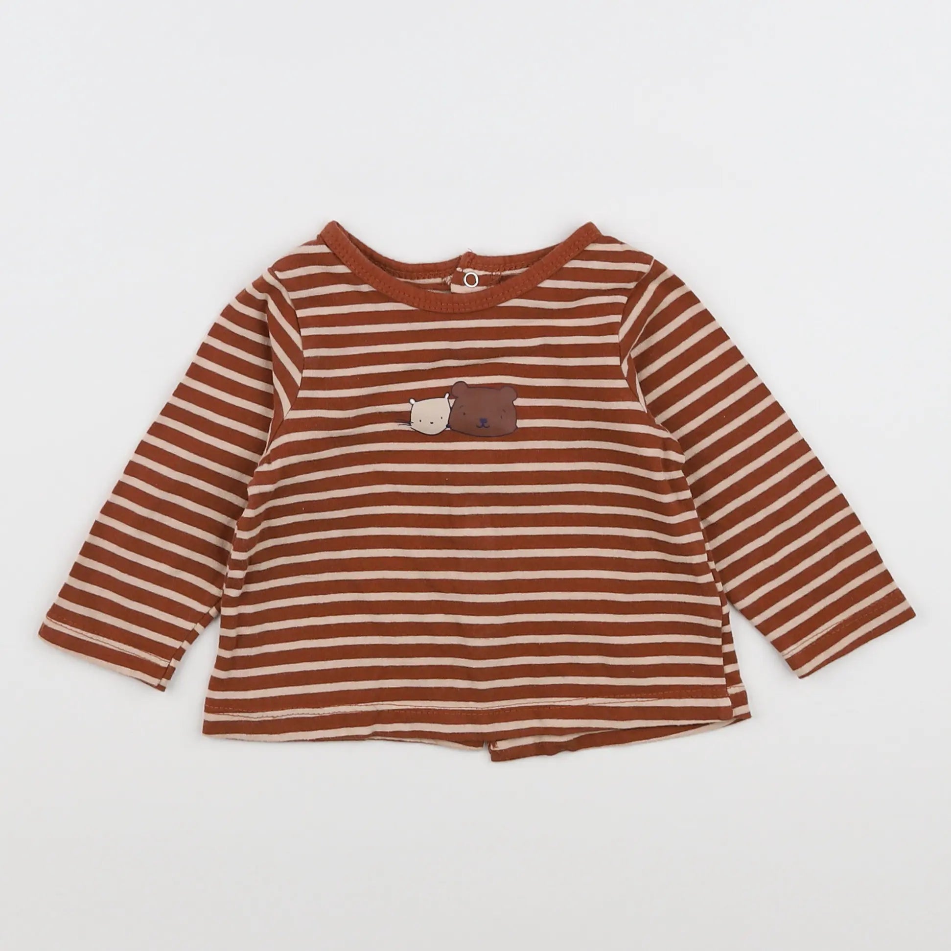 Vertbaudet - tee-shirt marron - 6 mois