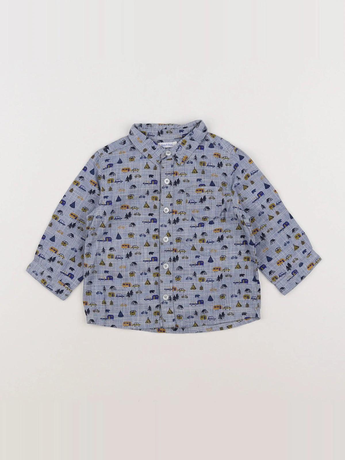 Boutchou - chemise bleu, multicolore - 9 mois