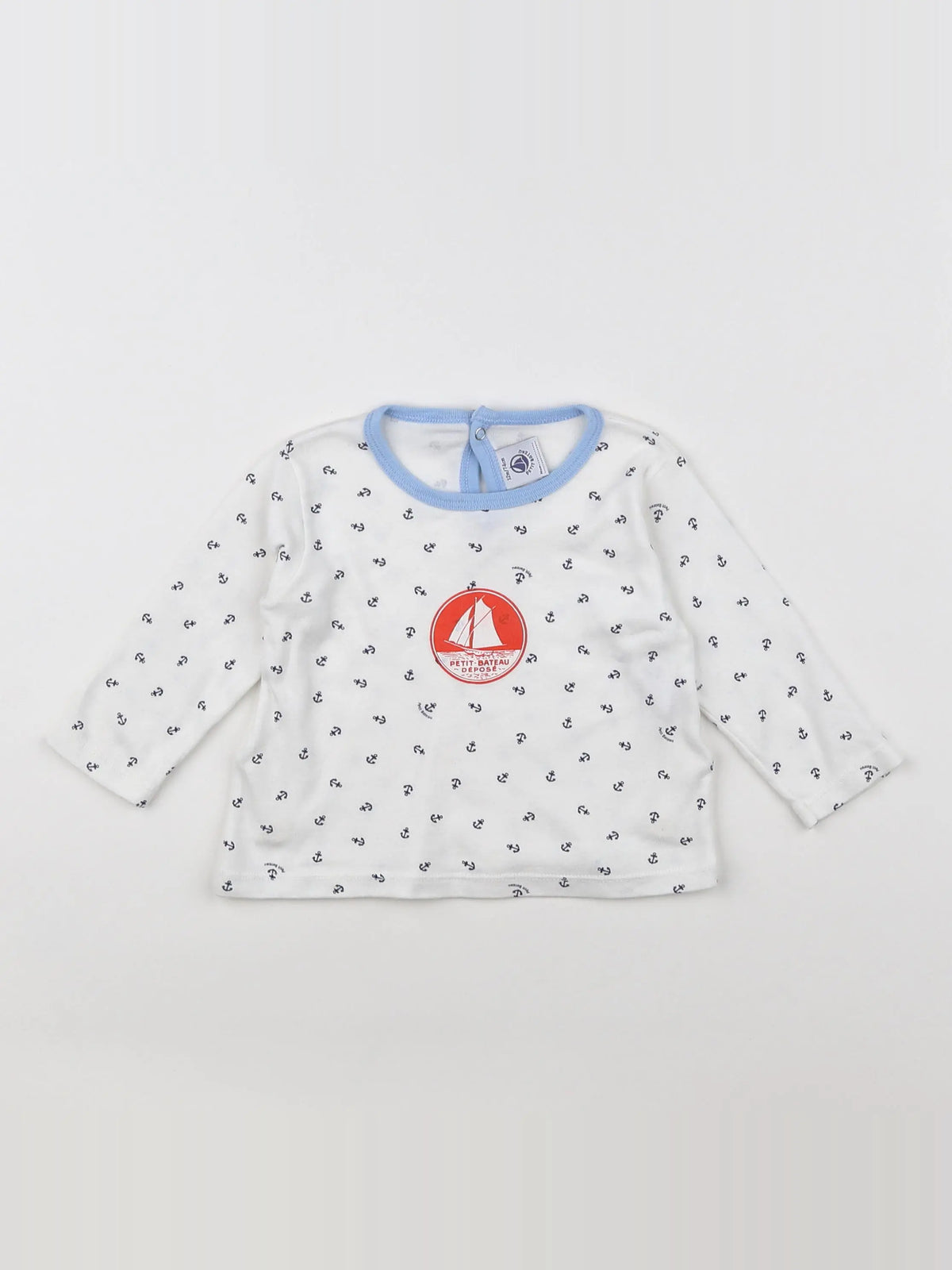 Petit Bateau - pyjama coton blanc - 12 mois