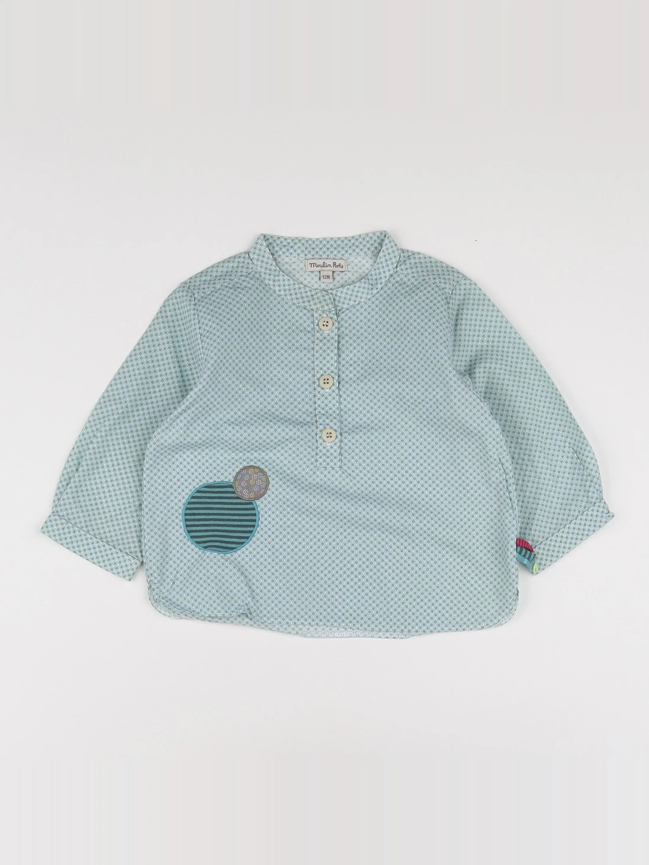 Moulin Roty - chemise bleu - 12 mois