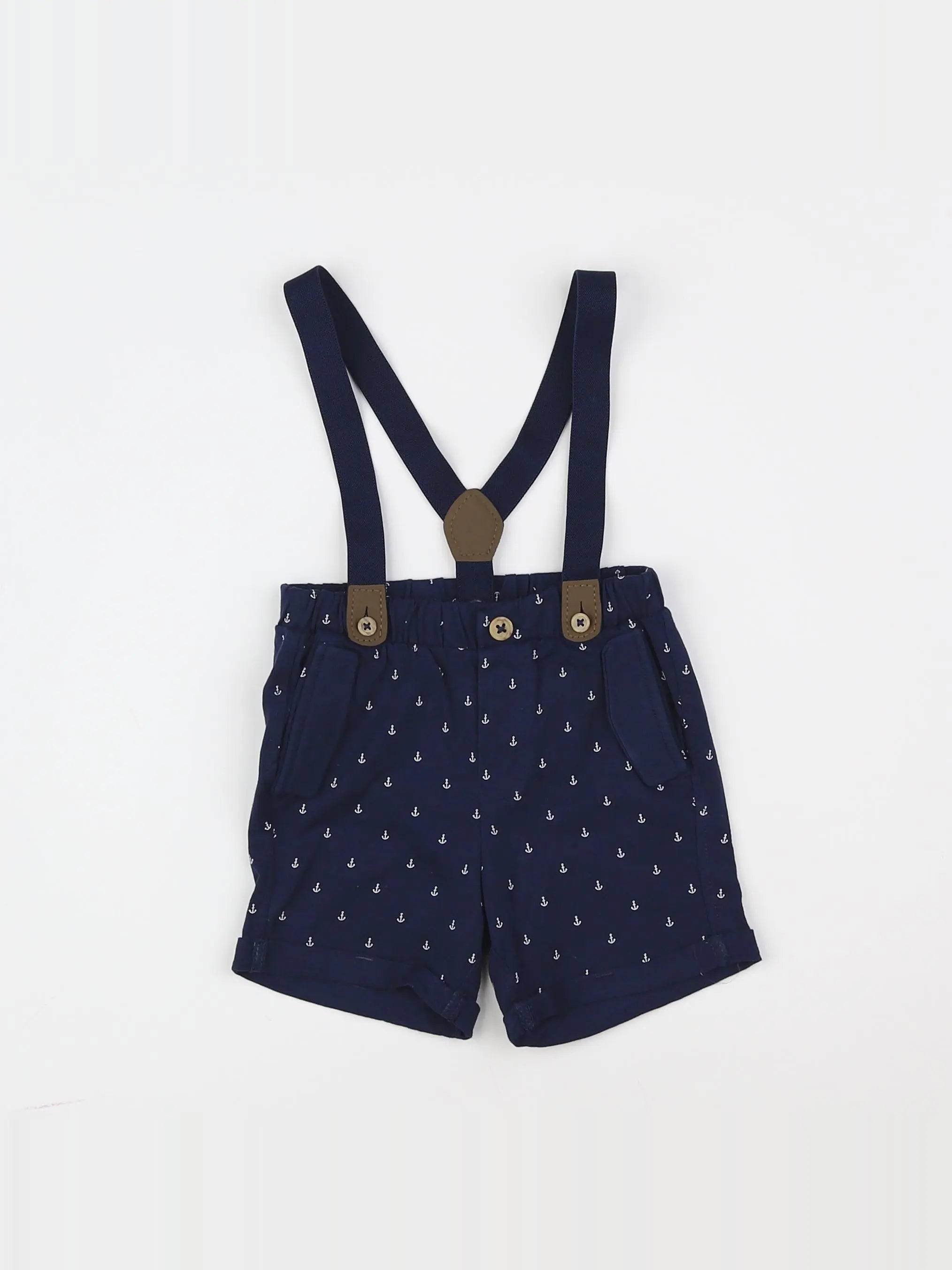 H&M - short bleu - 3/6 mois