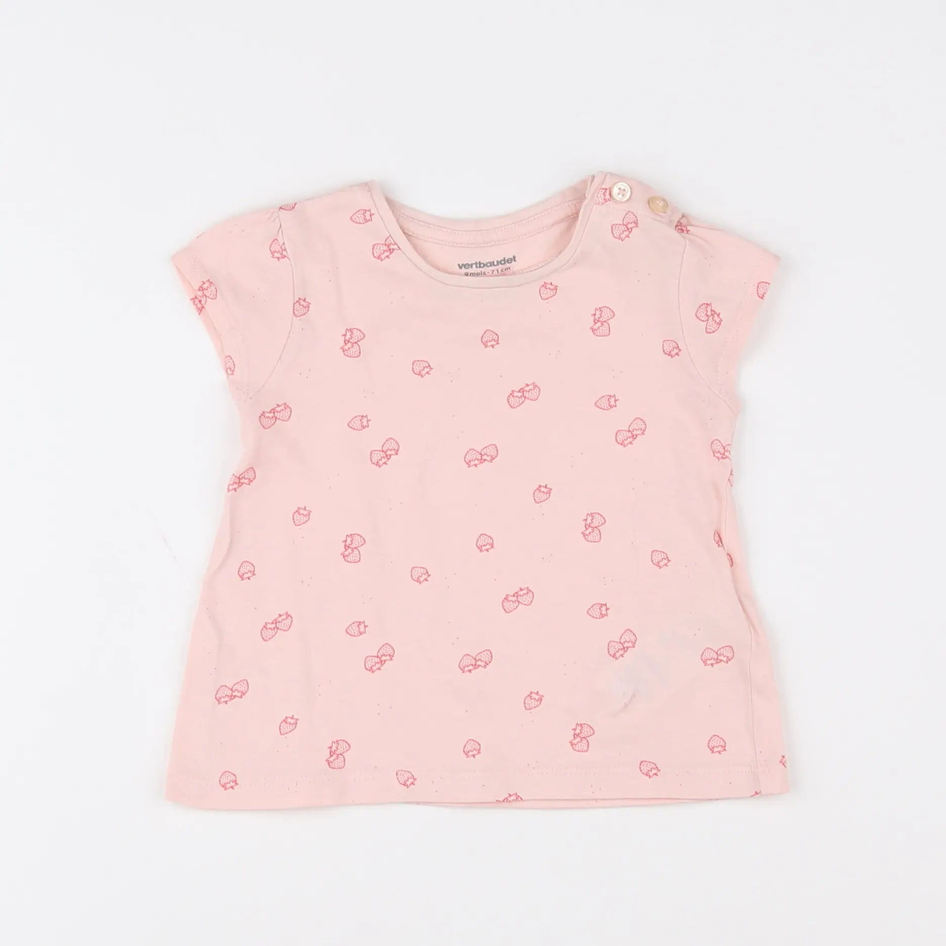 Vertbaudet - tee-shirt rose - 9 mois