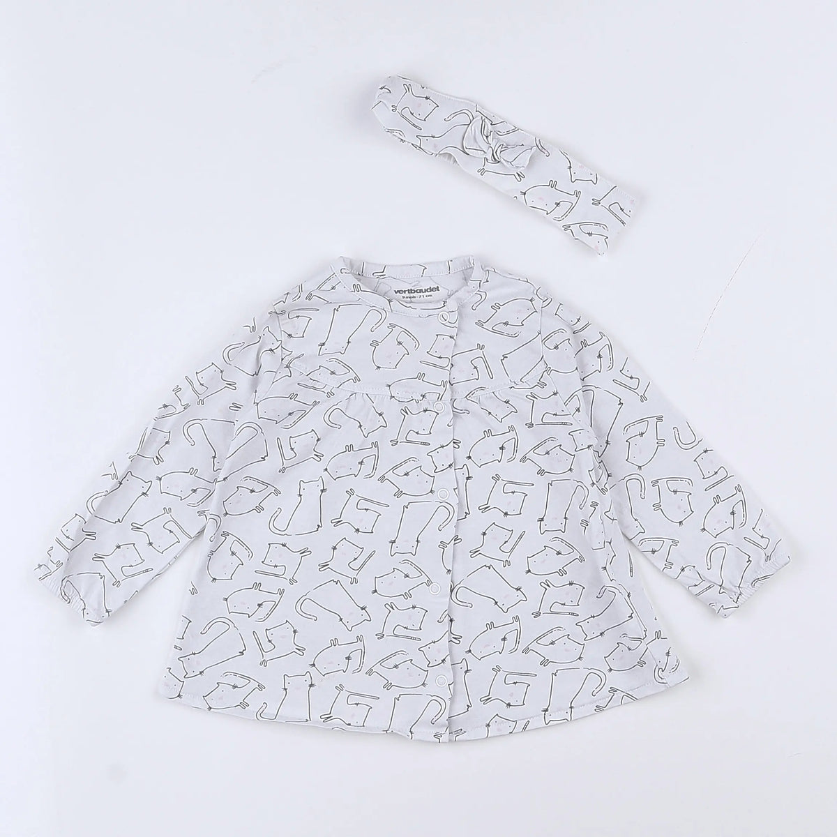Vertbaudet - tee-shirt blanc - 9 mois
