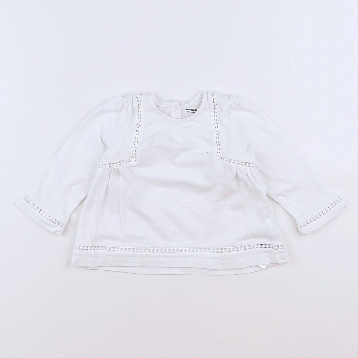 Vertbaudet - tee-shirt blanc - 12 mois