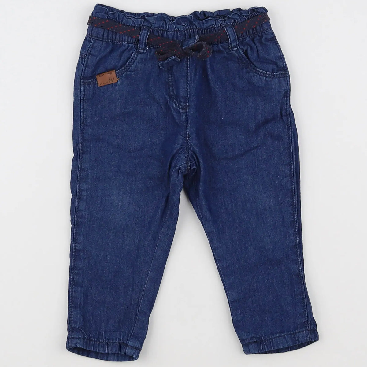 Vertbaudet - pantalon doublé bleu - 12 mois