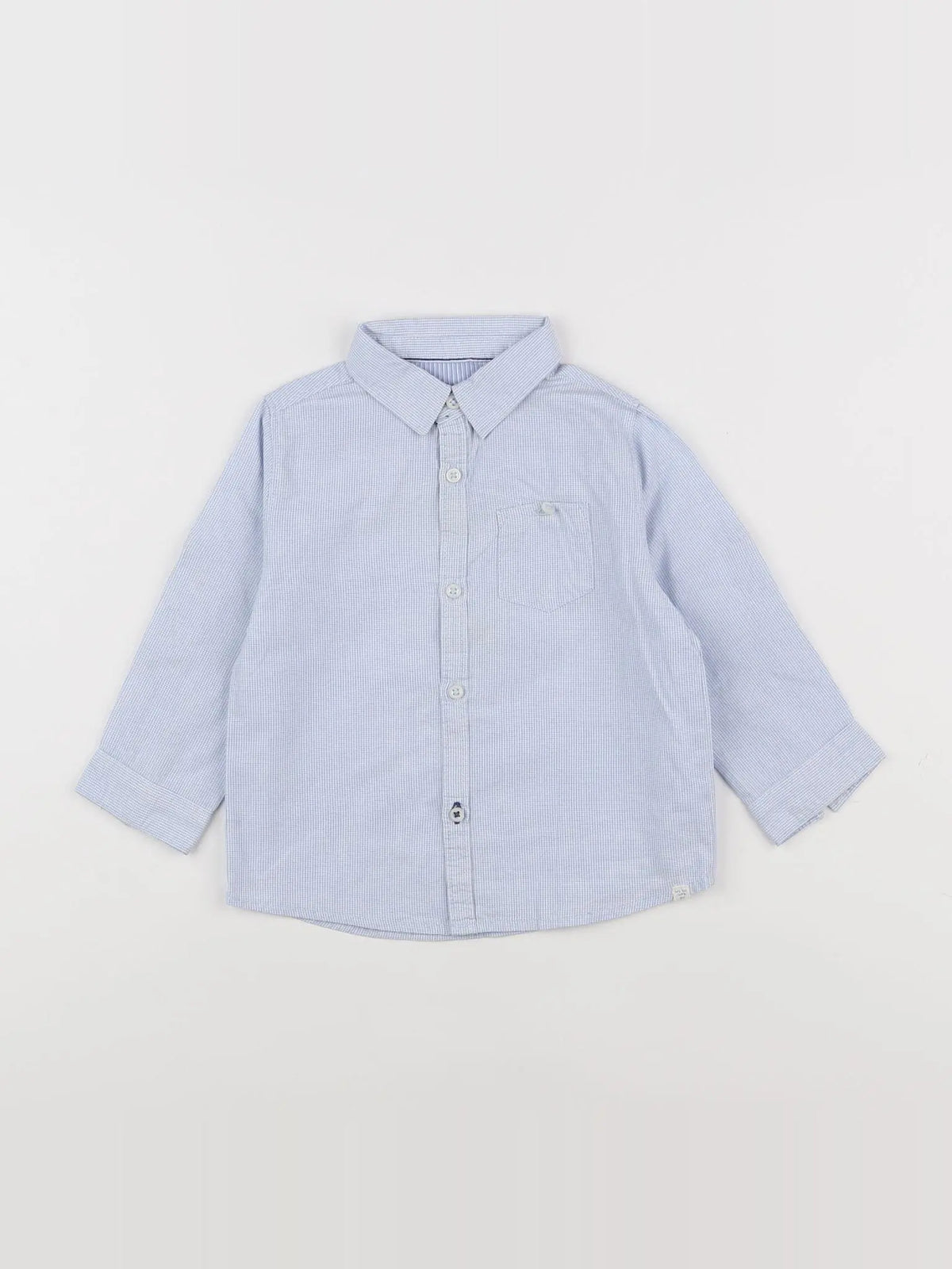 Zara - chemise blanc, bleu - 9/12 mois