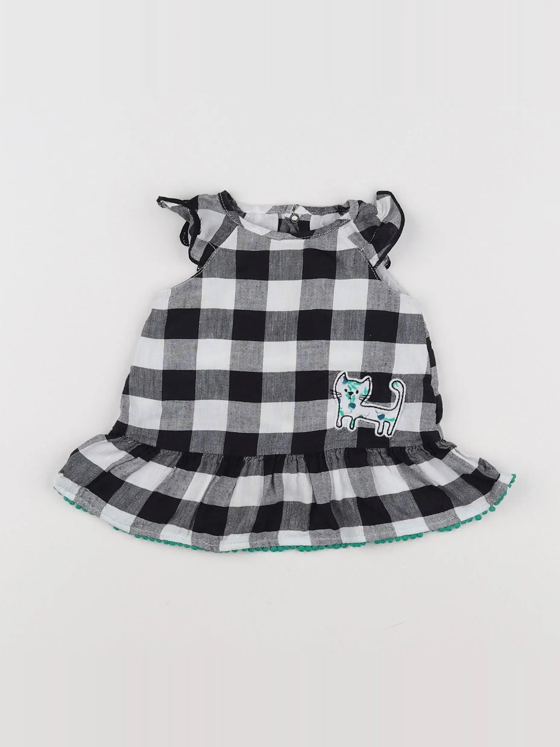 Catimini - robe blanc, noir - 9 mois