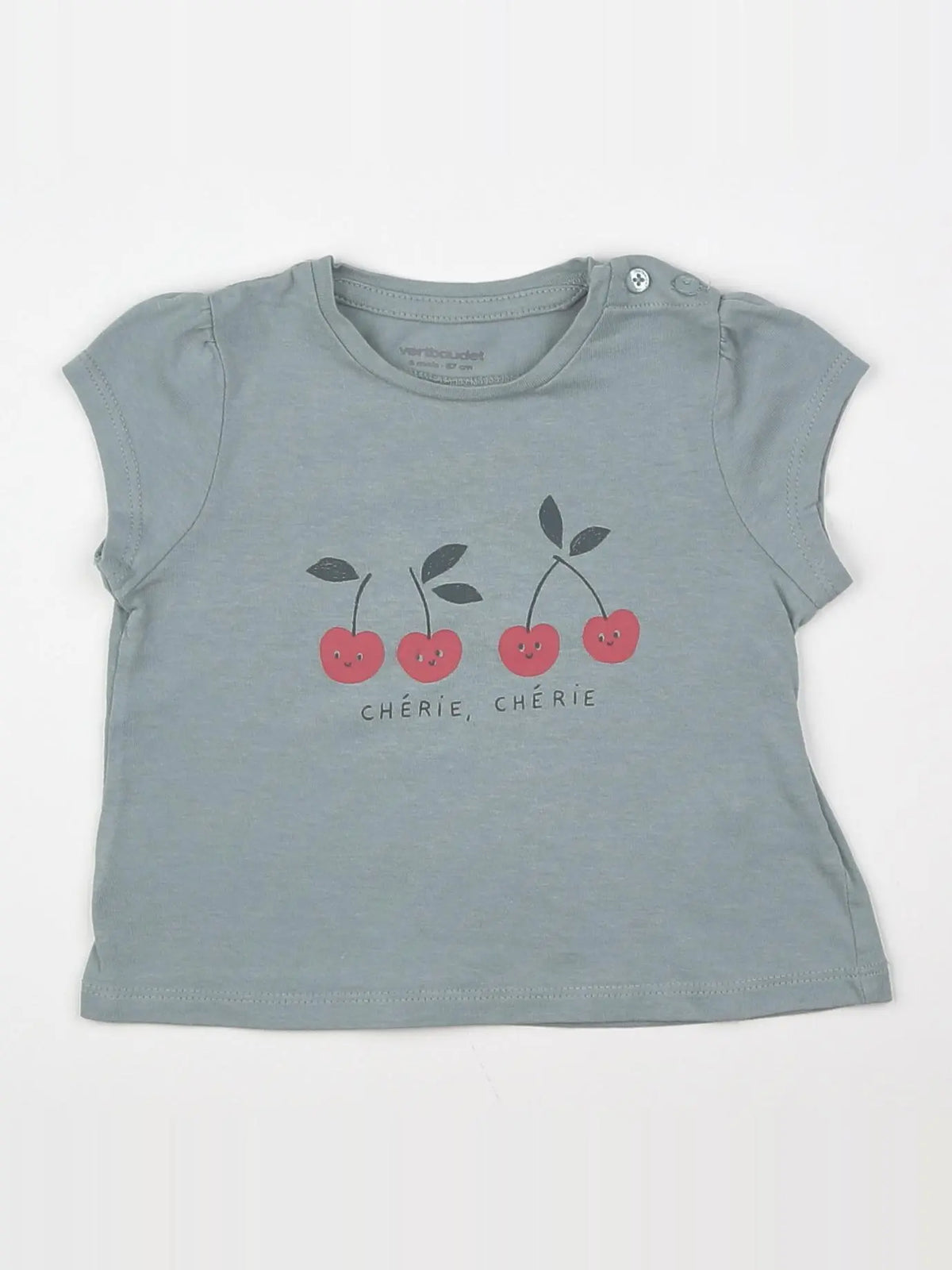 Vertbaudet - tee-shirt bleu - 6 mois