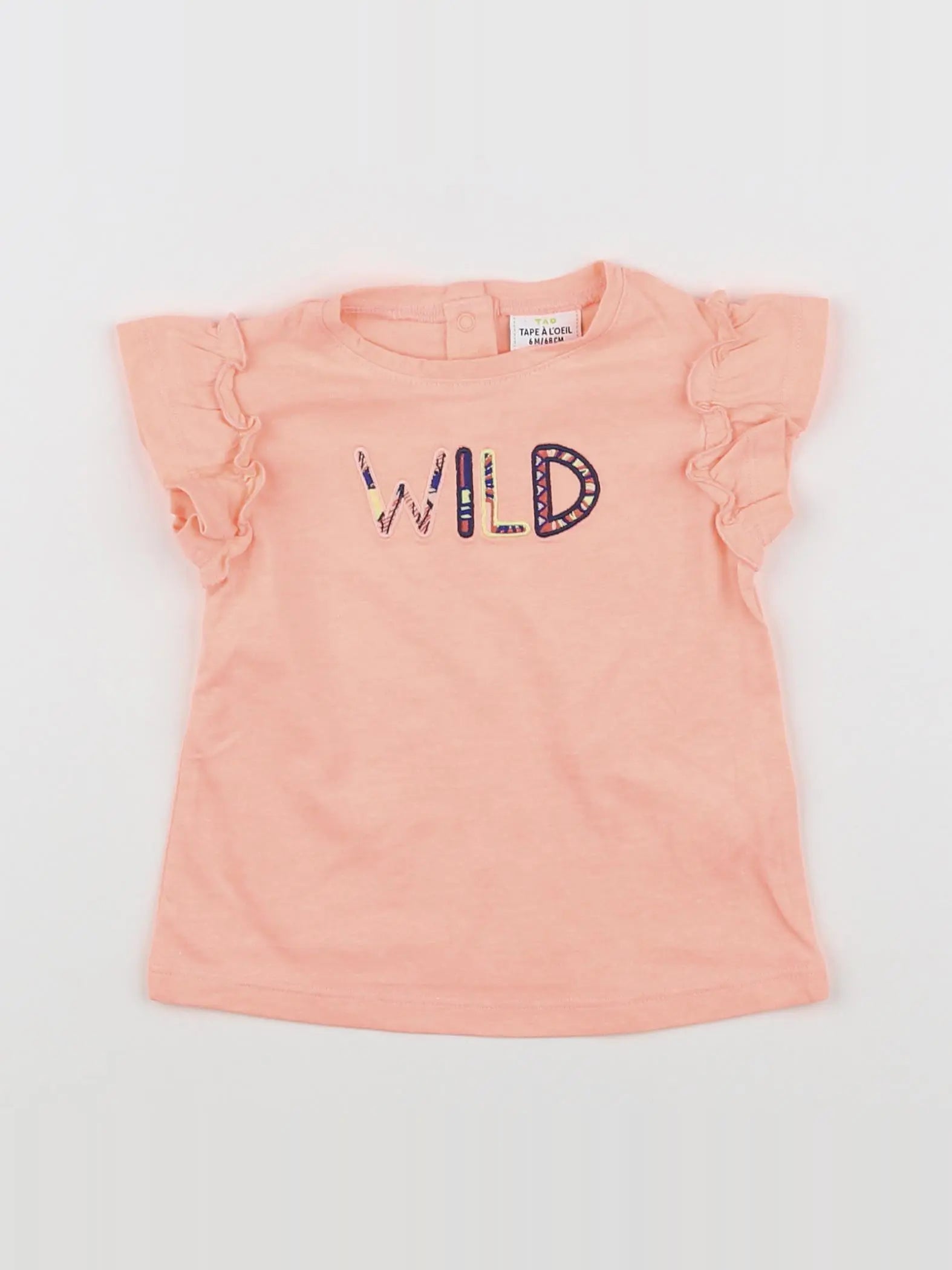 Tape à l'oeil - tee-shirt orange fluo - 6 mois