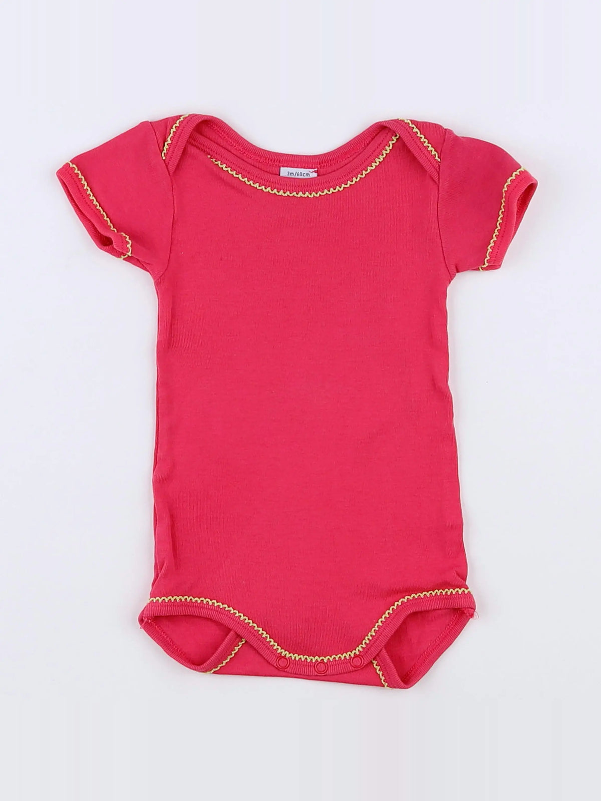 Petit Bateau - body rose, jaune - 3 mois