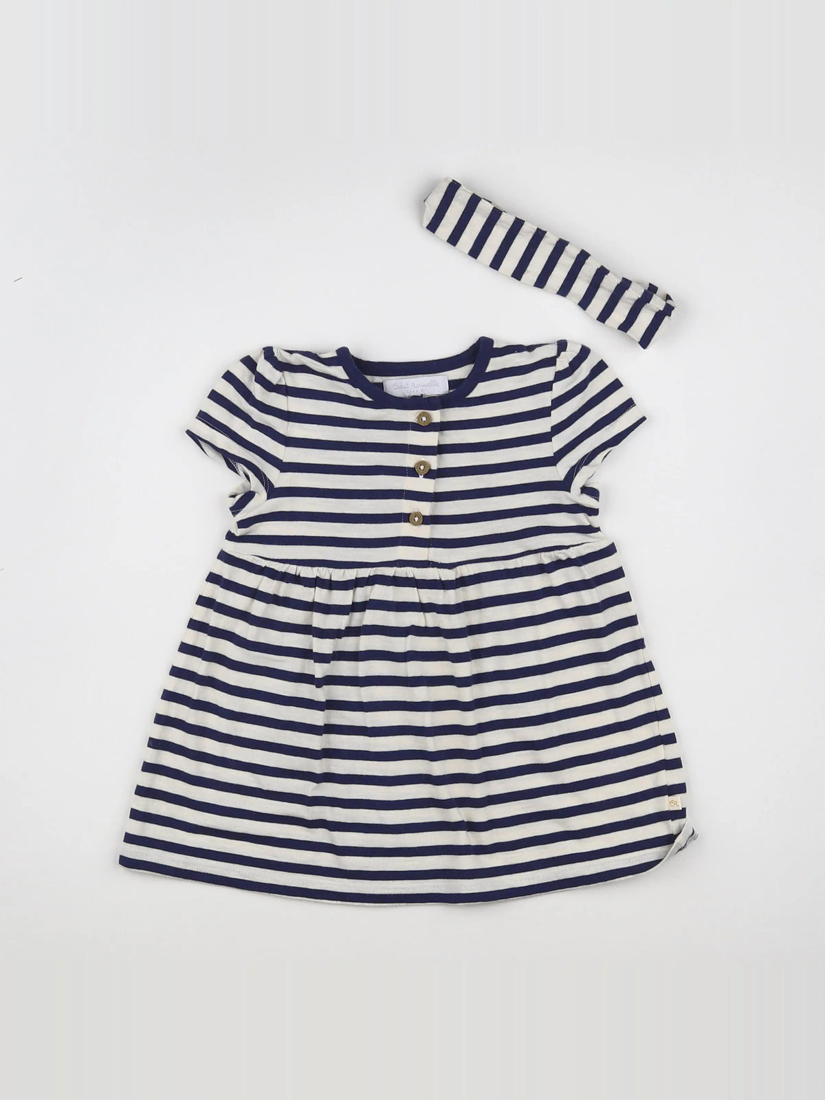 Cadet Rousselle - robe blanc, bleu - 12 mois