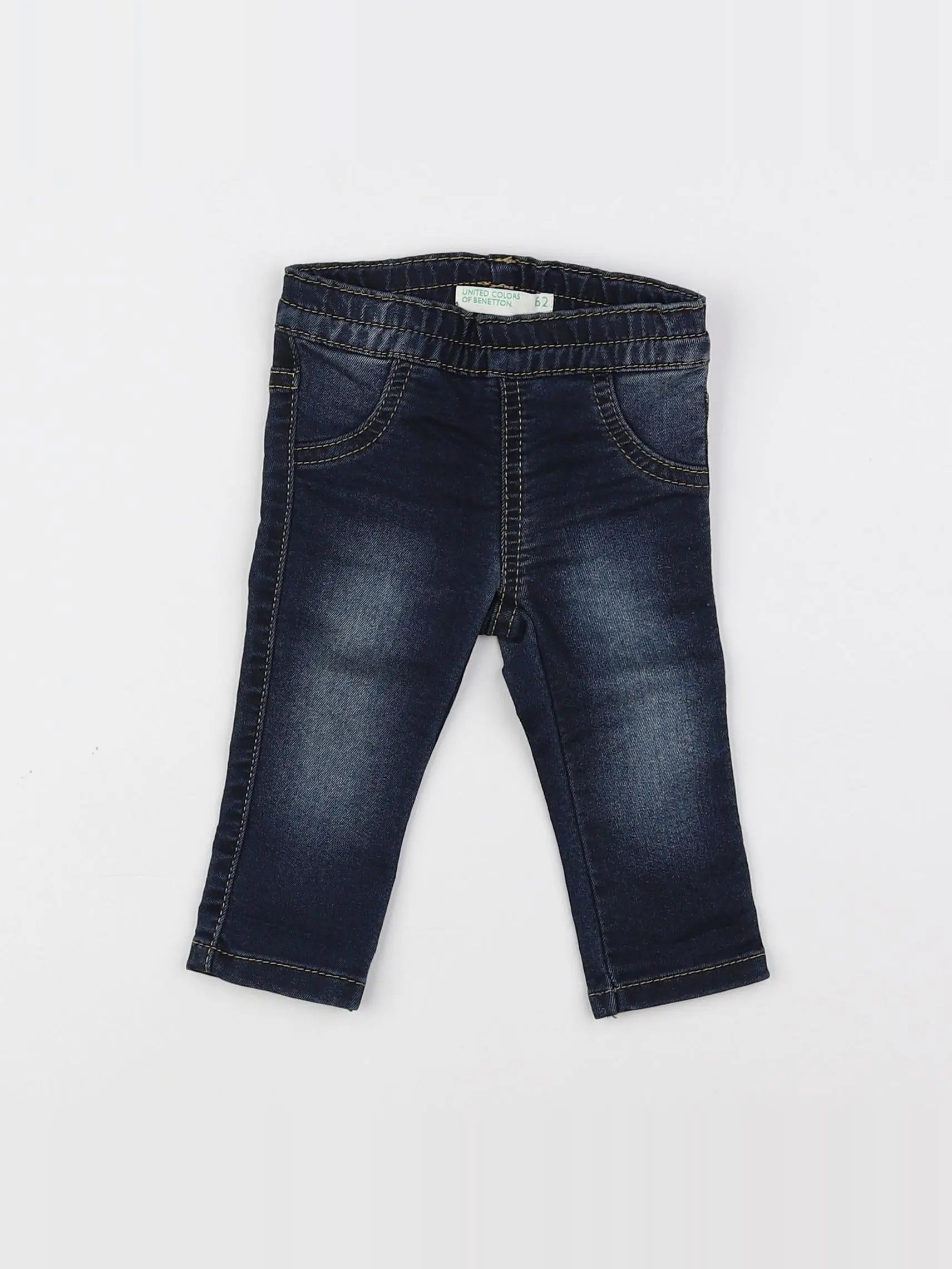 Benetton - jegging bleu - 6 mois