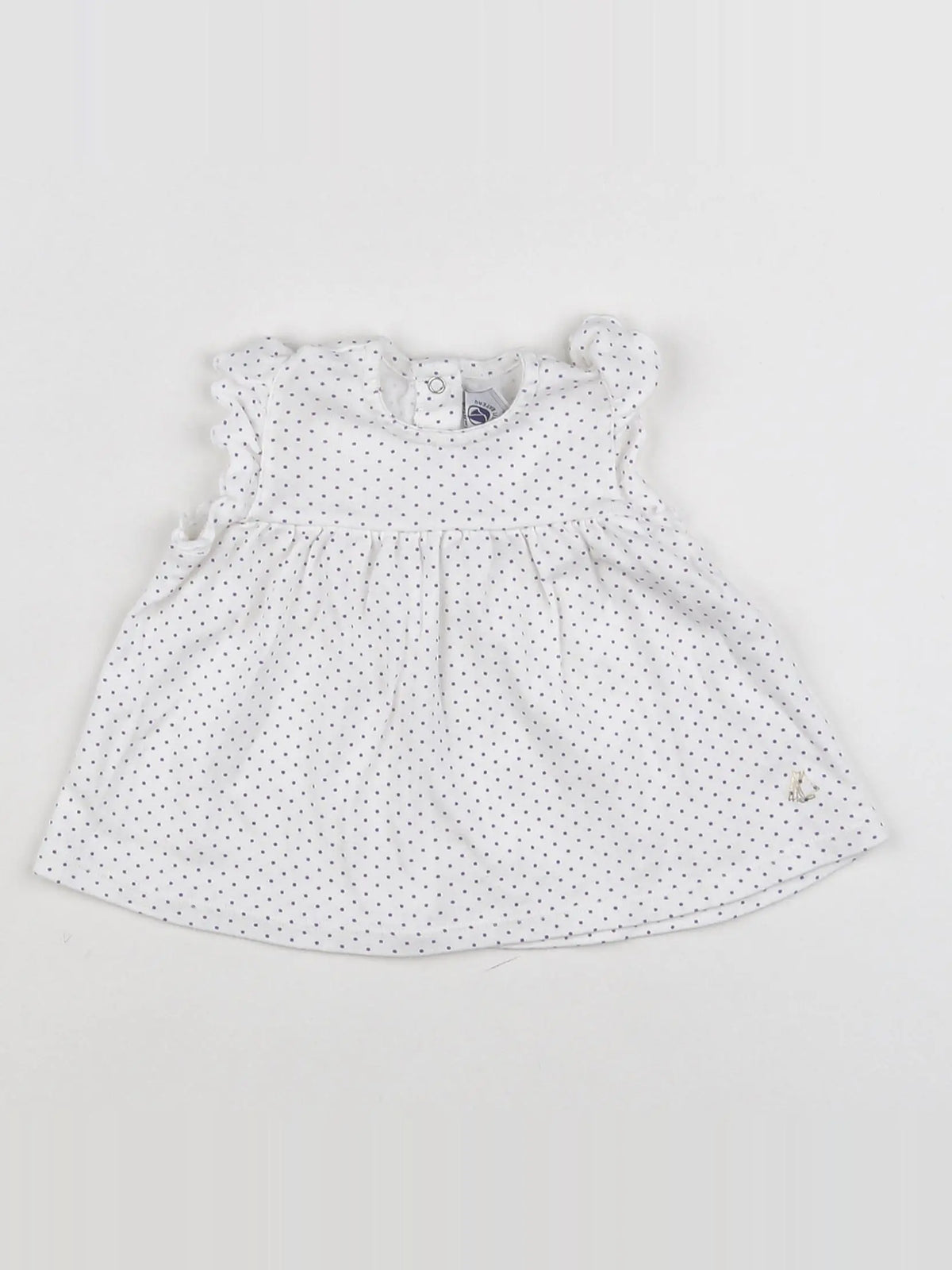 Petit Bateau - robe blanc, violet - 6 mois