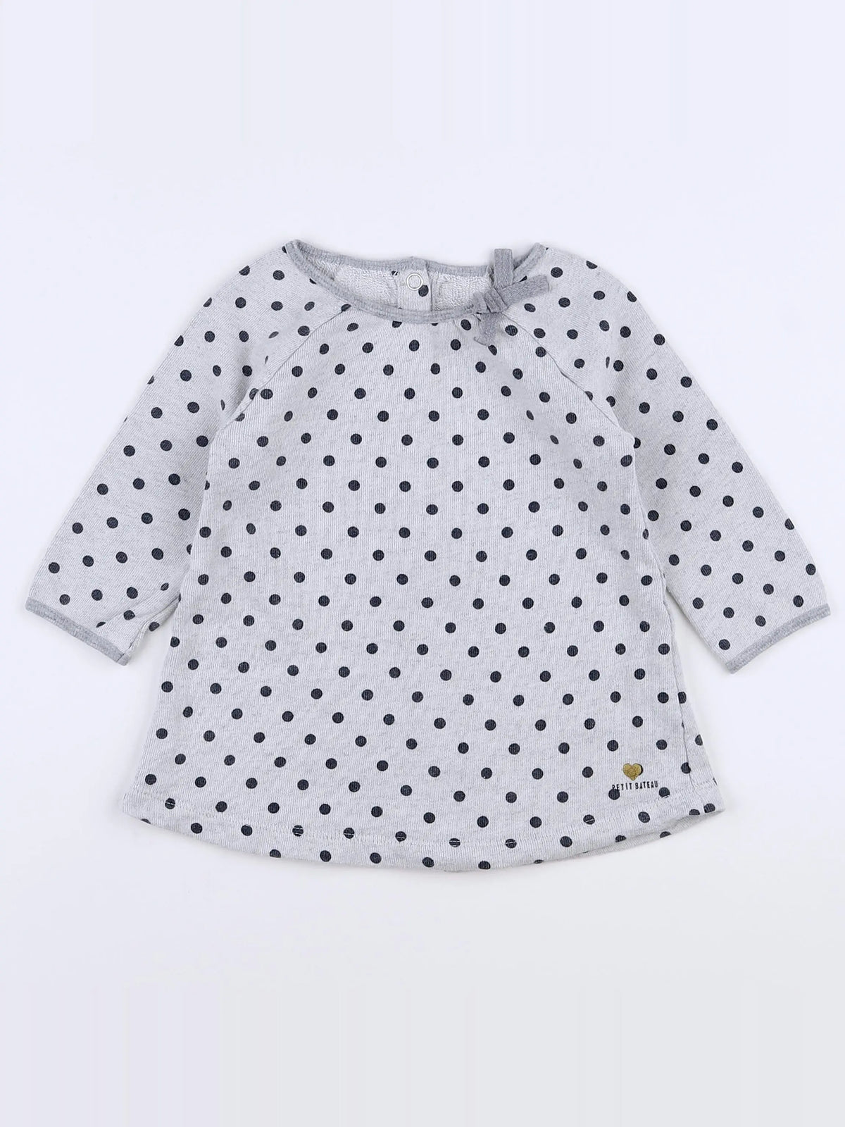 Petit Bateau - robe gris - 12 mois
