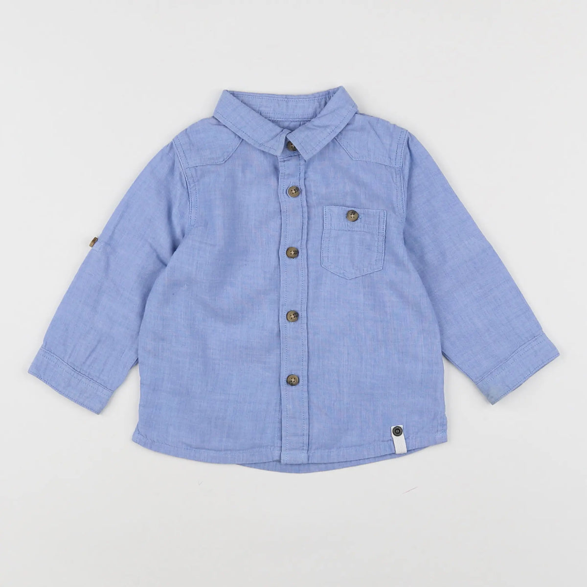 Vertbaudet - chemise bleu - 12 mois