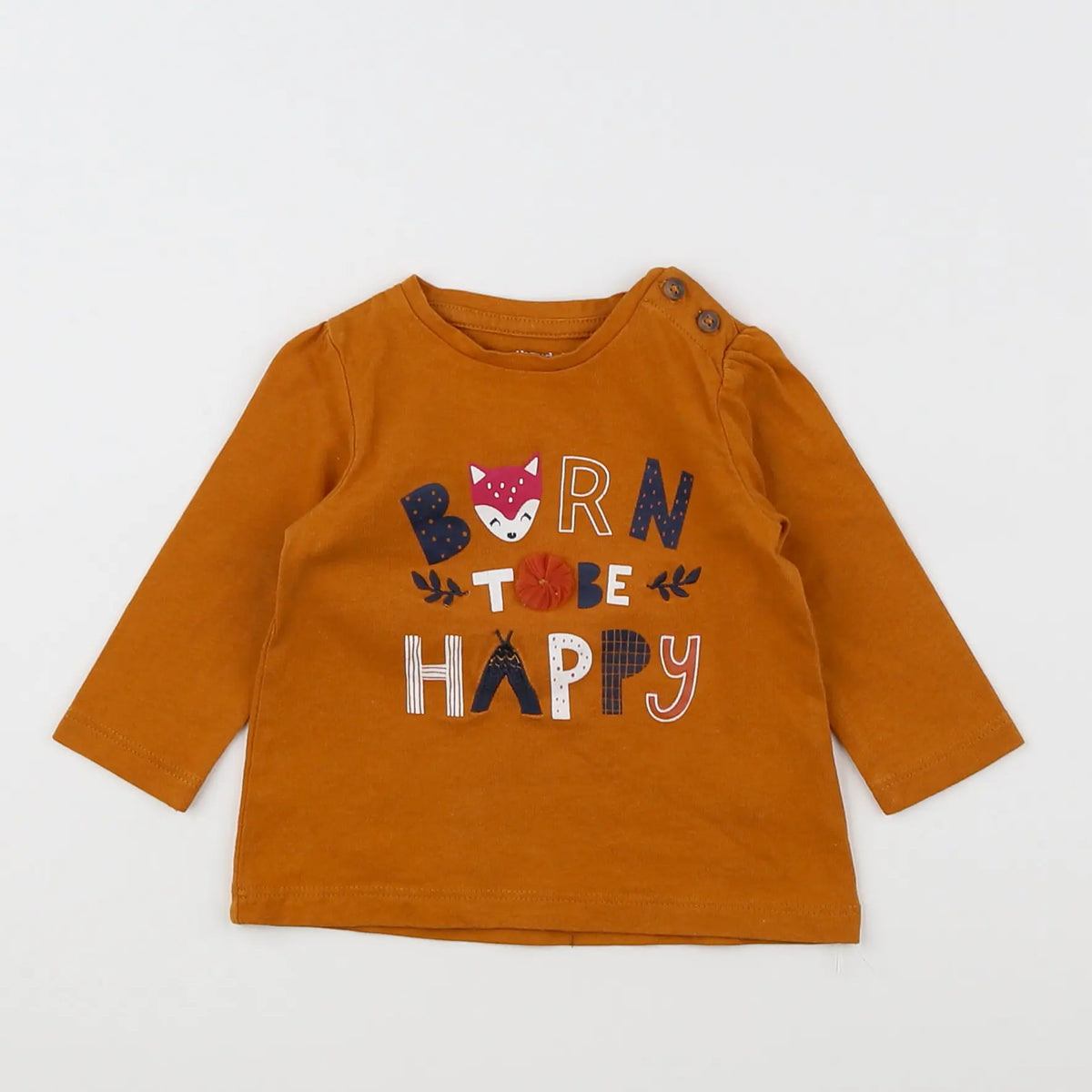 Vertbaudet - tee-shirt marron - 3 mois