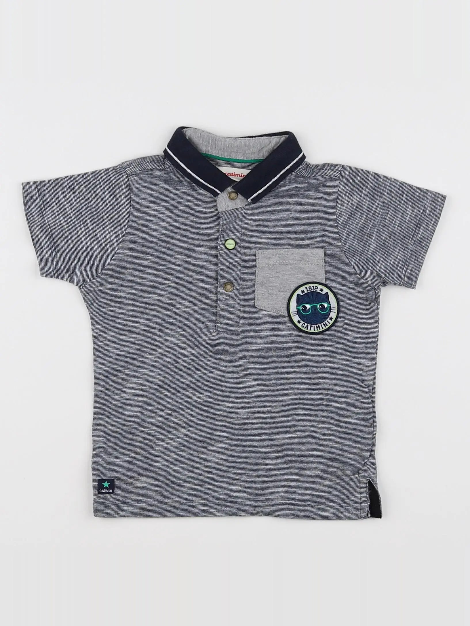 Catimini - polo bleu - 12 mois
