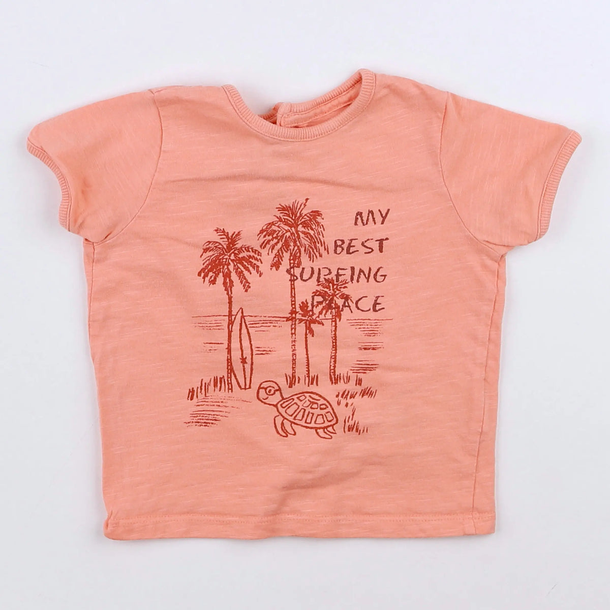 Vertbaudet - tee-shirt orange - 9 mois