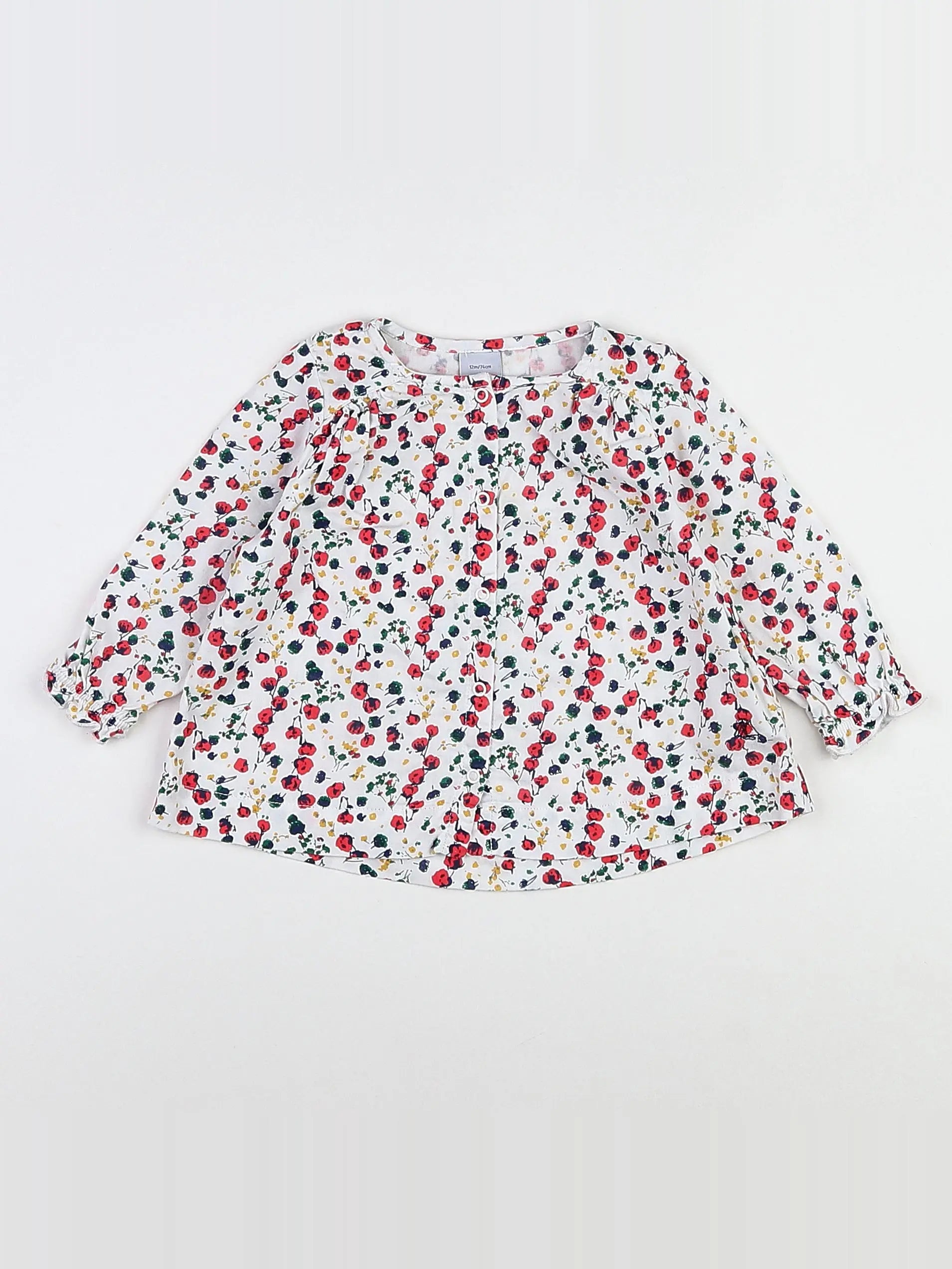 Petit Bateau - blouse multicolore - 12 mois
