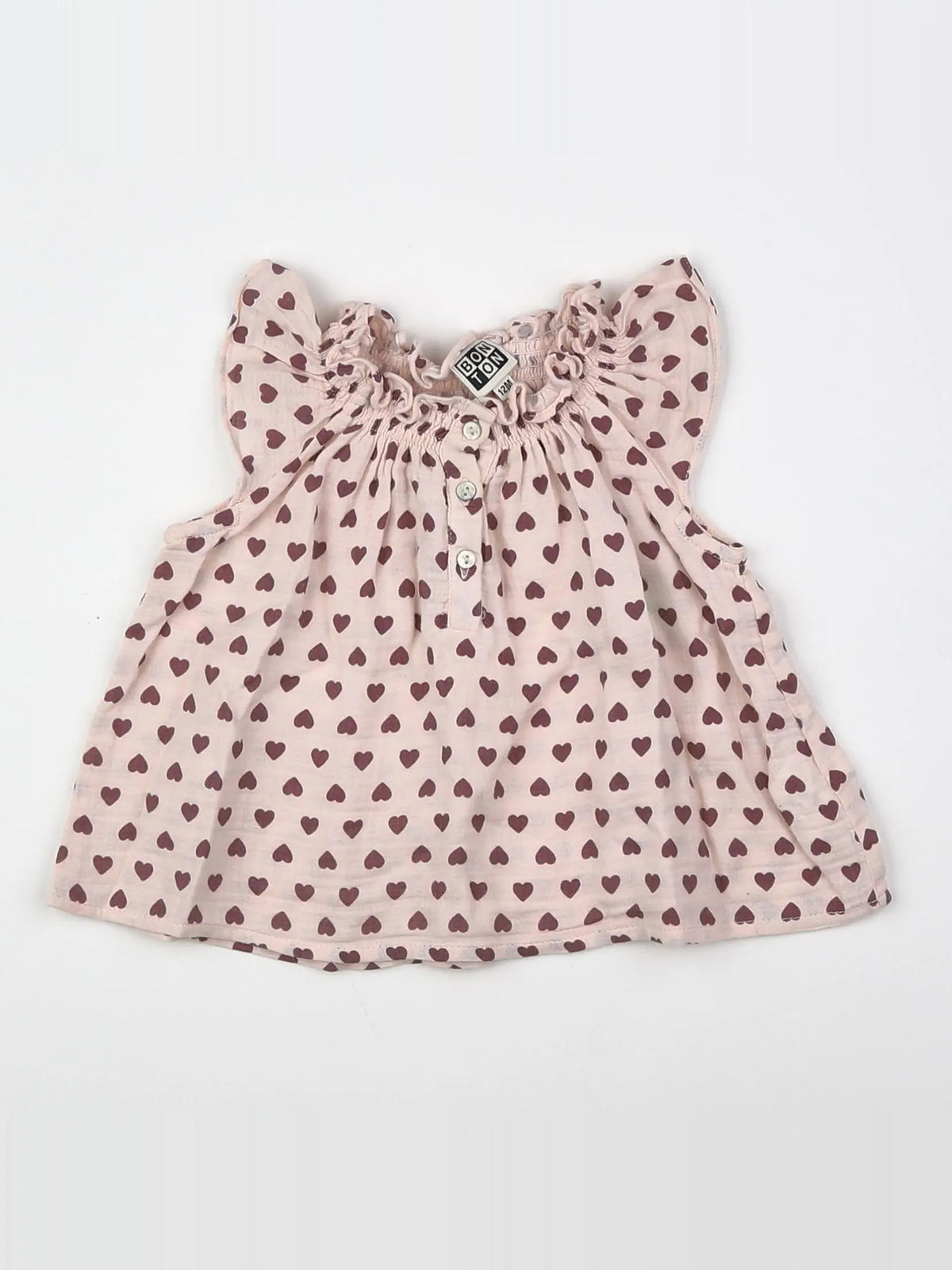Bonton - tee-shirt rose - 12 mois