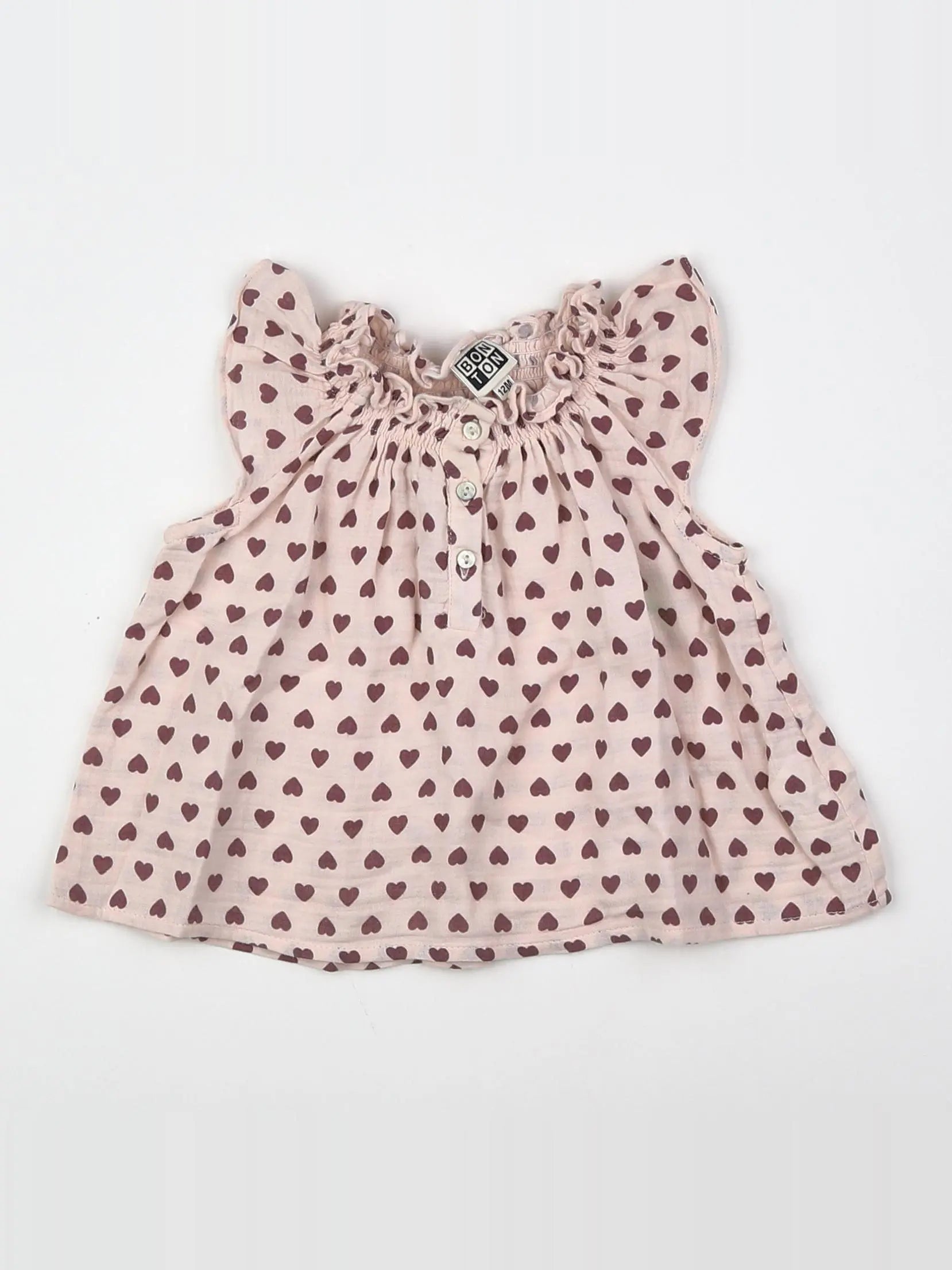 Bonton - tee-shirt rose - 12 mois