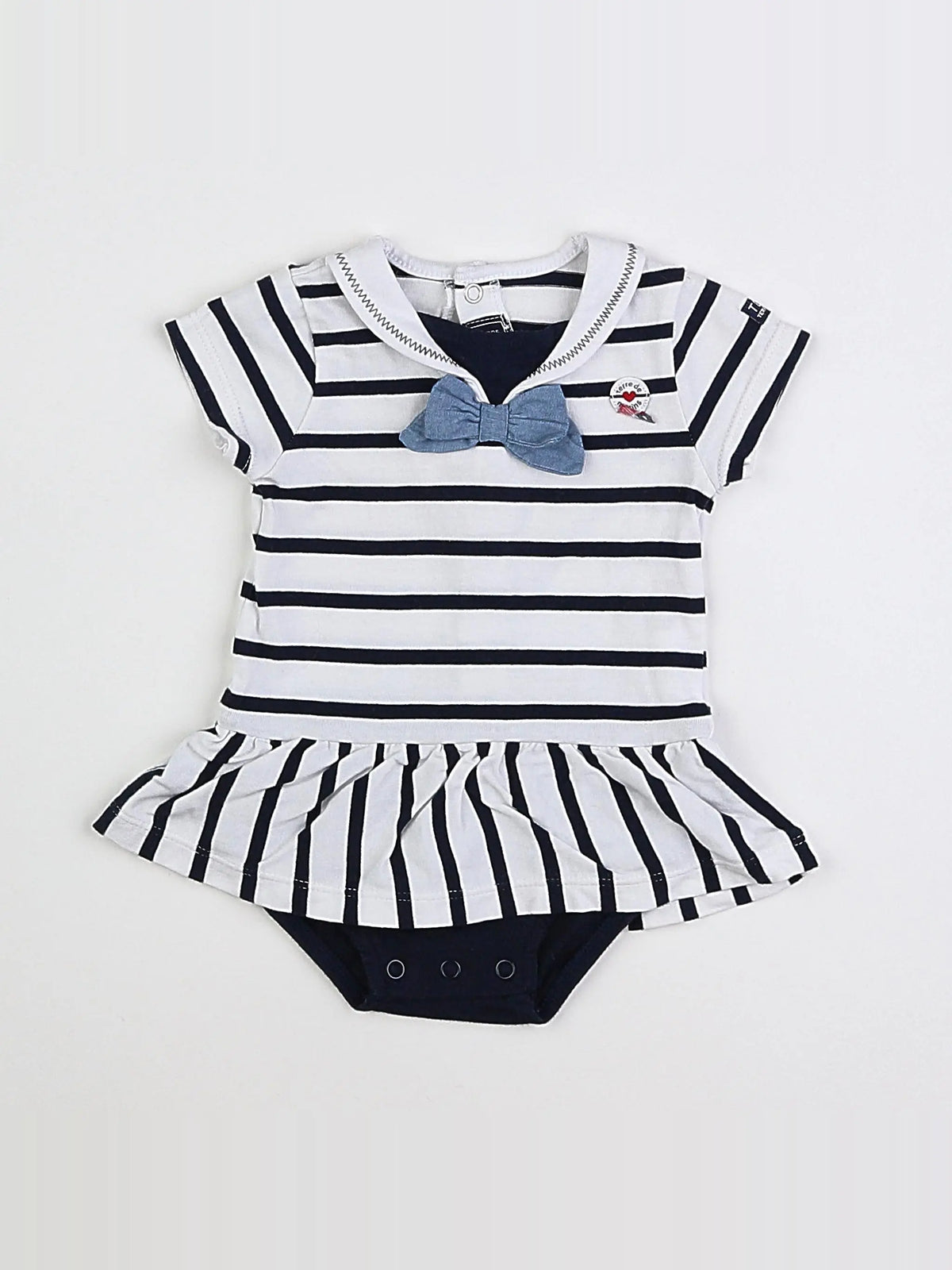 Terre de marins - robe blanc, bleu - 3 mois