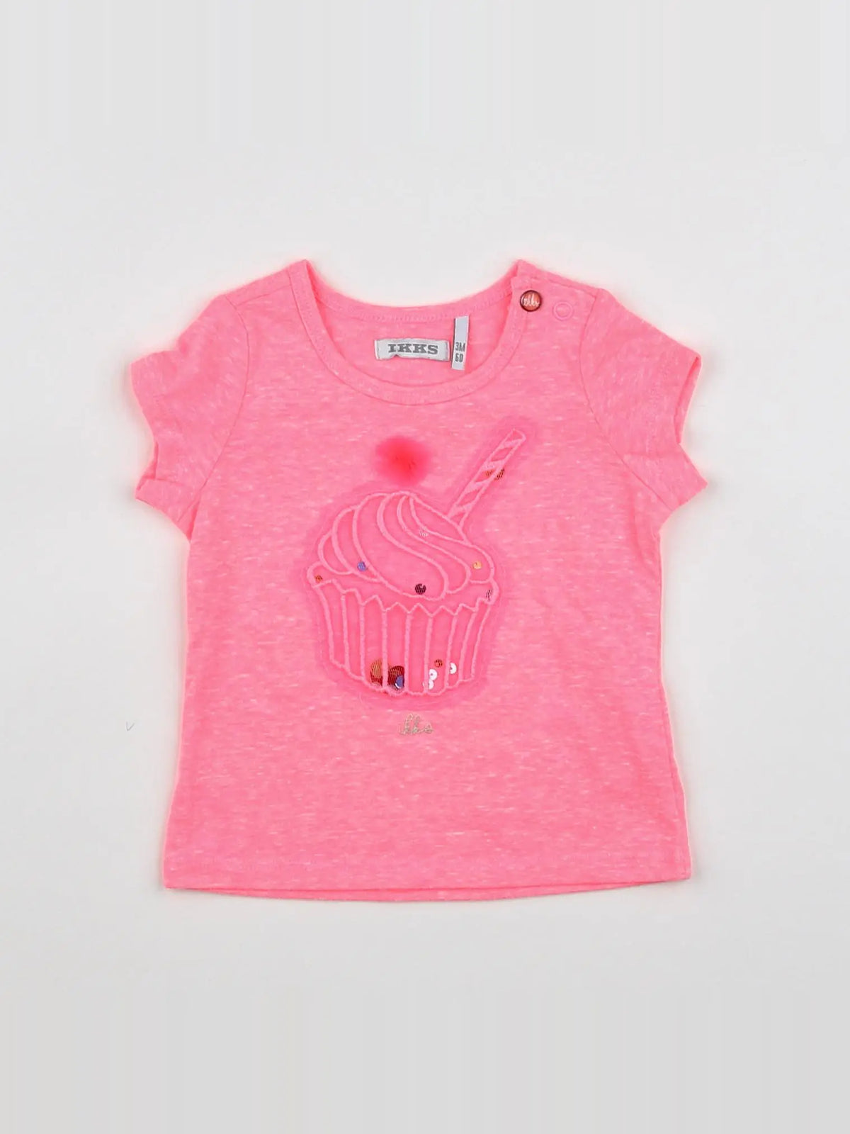 IKKS - tee-shirt rose fluo - 3 mois