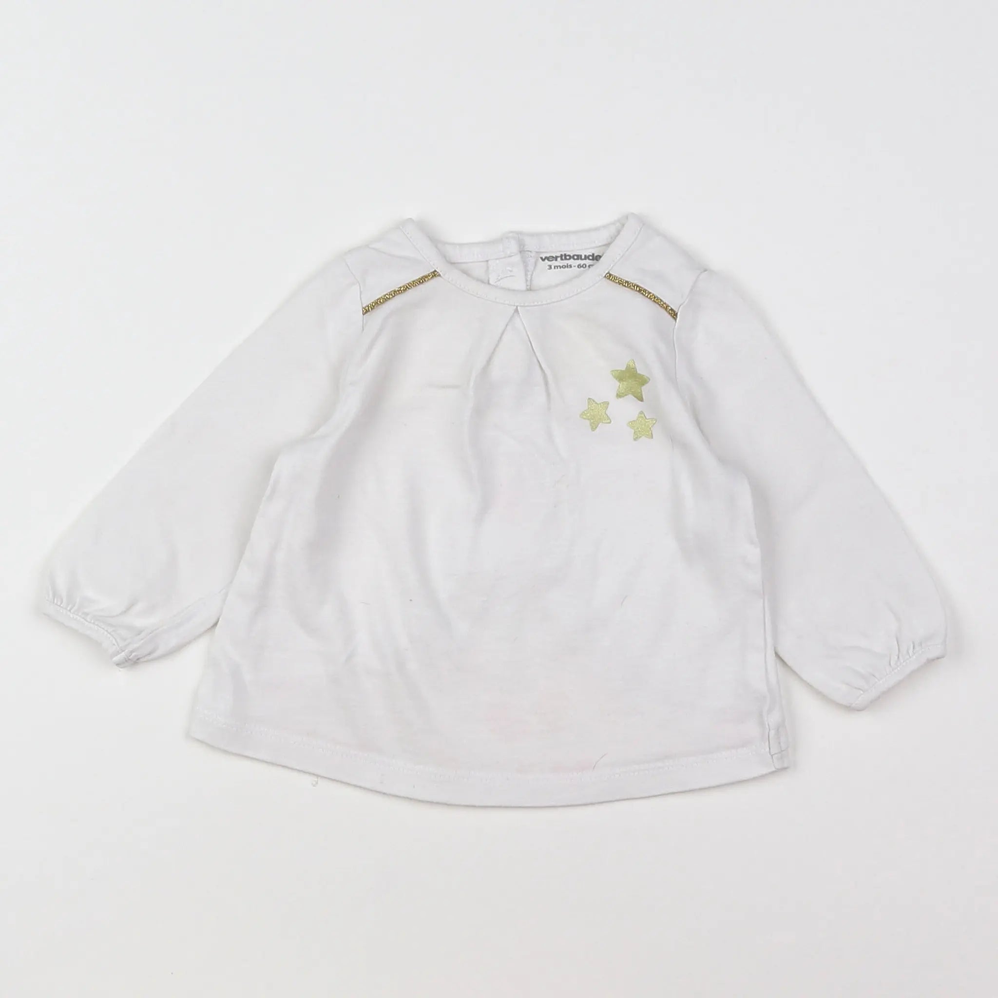 Vertbaudet - tee-shirt blanc - 3 mois