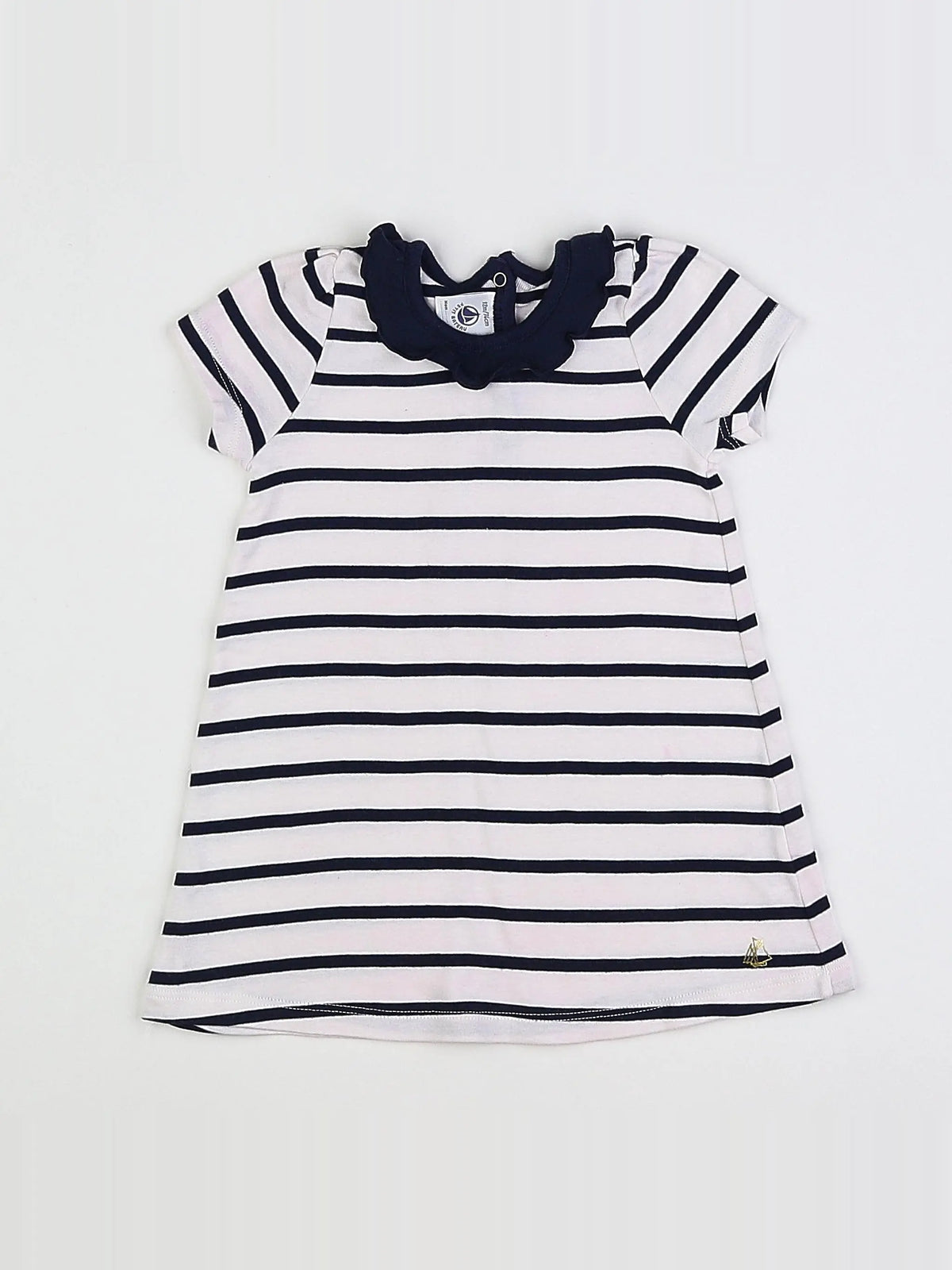 Petit Bateau - robe blanc - 12 mois
