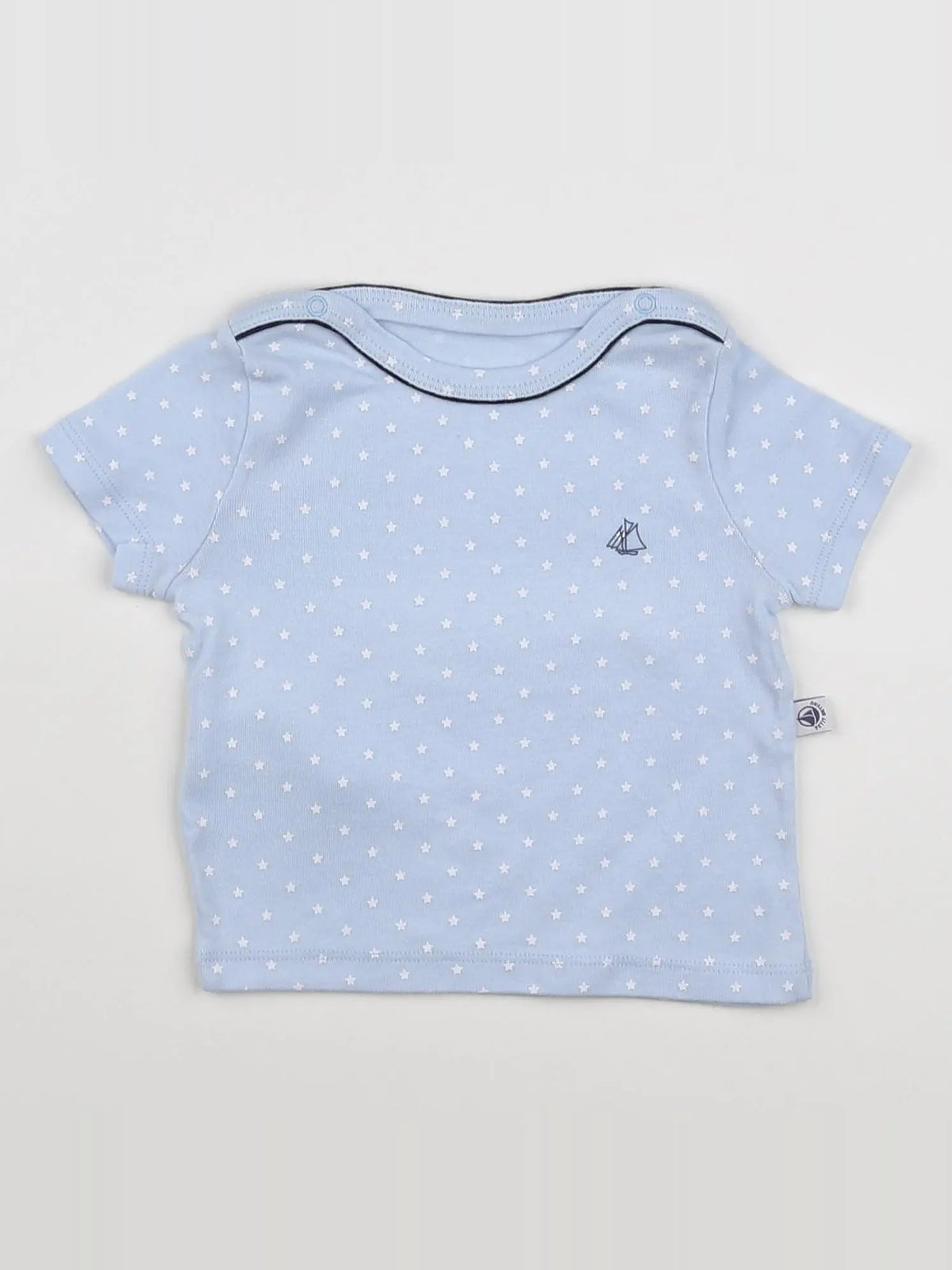 Petit Bateau - maillot de corps bleu - 6 mois