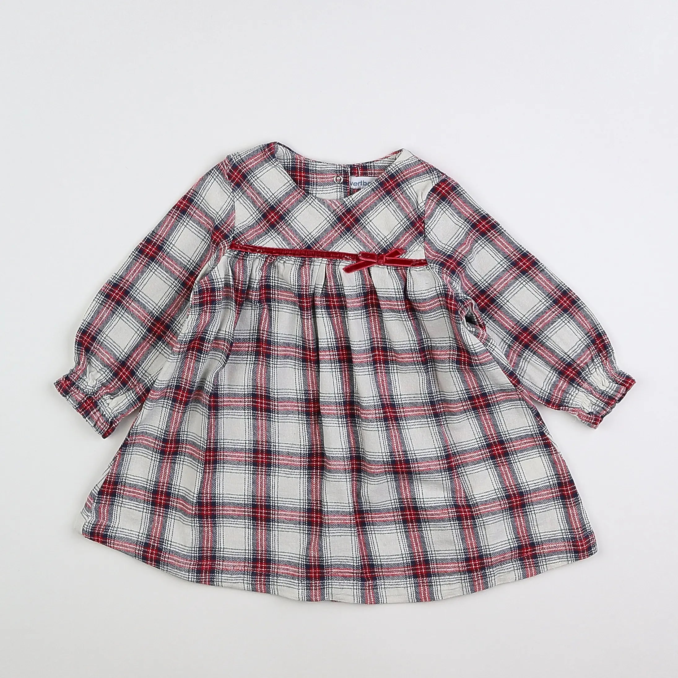 Vertbaudet - robe bleu, rouge - 12 mois