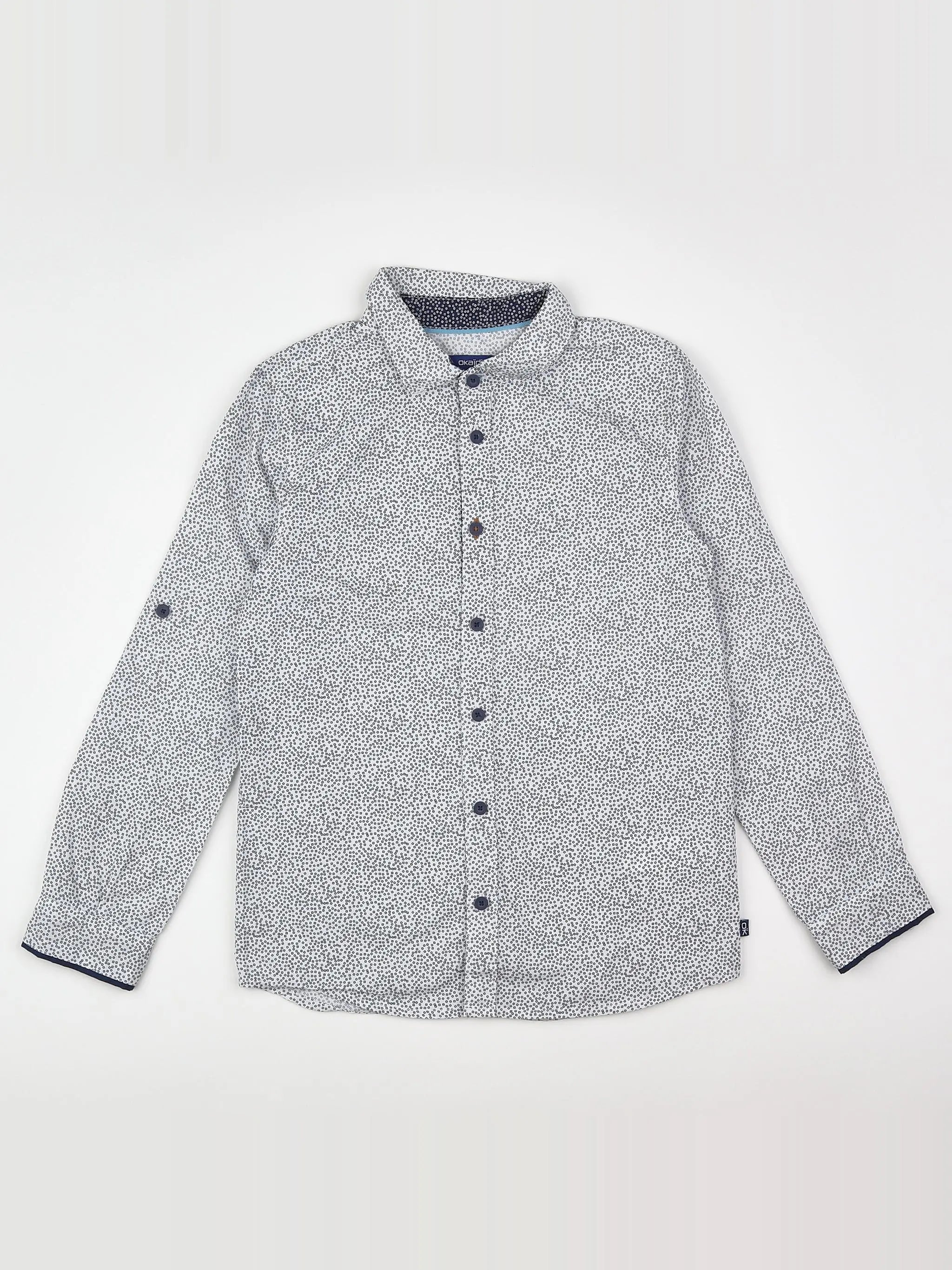 Okaidi - chemise blanc, bleu - 8 ans