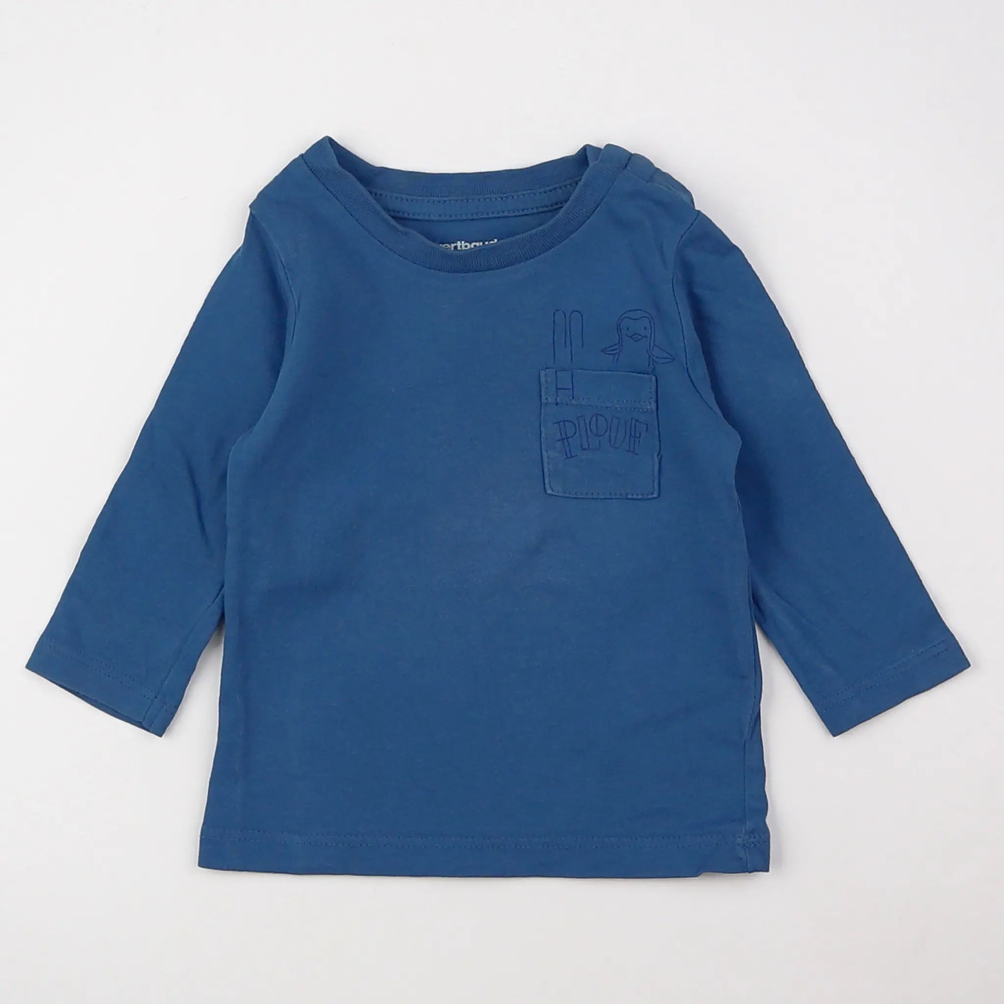 Vertbaudet - tee-shirt bleu - 3 mois