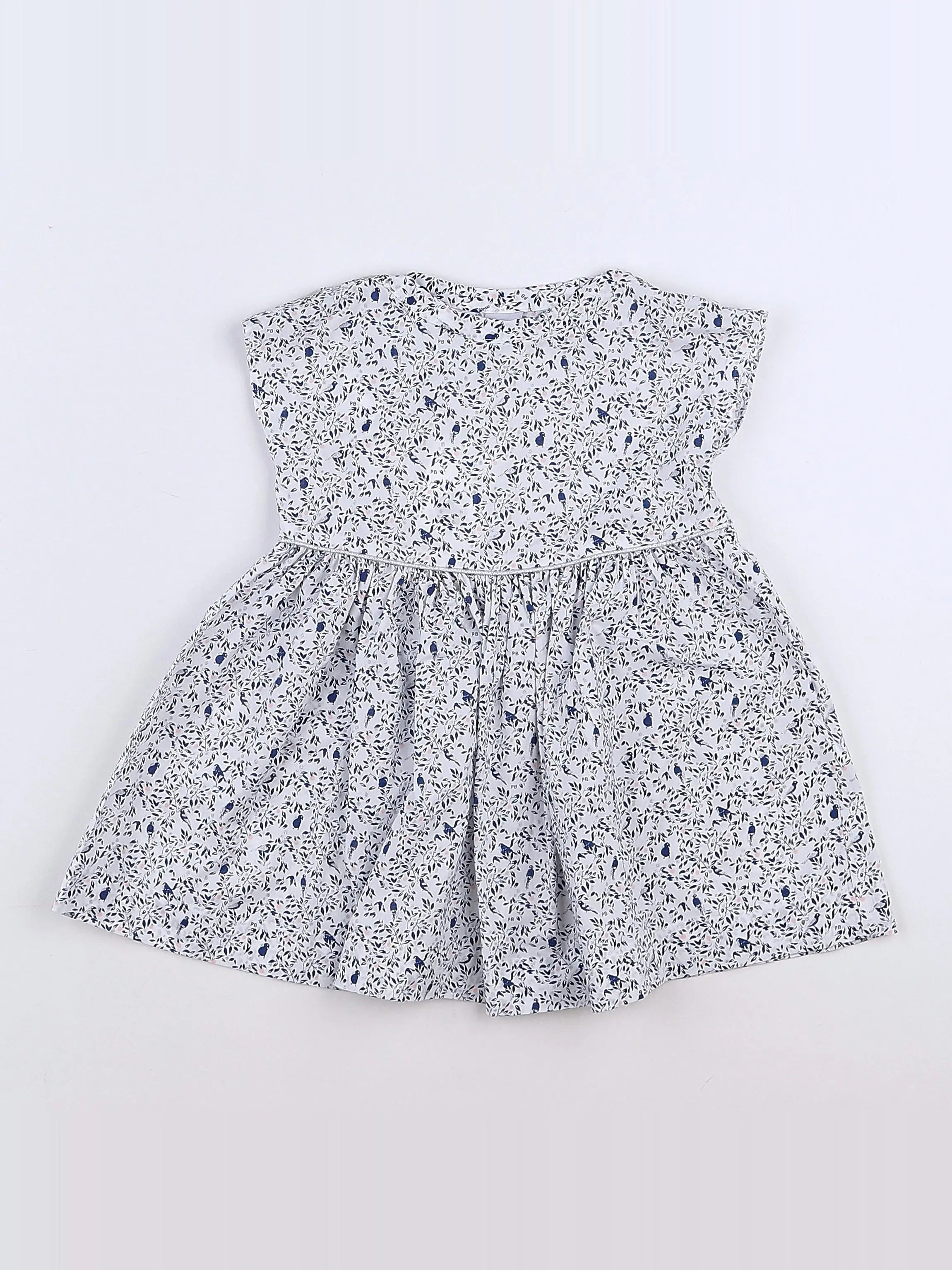 Petit Bateau - robe bleu, argent - 12 mois