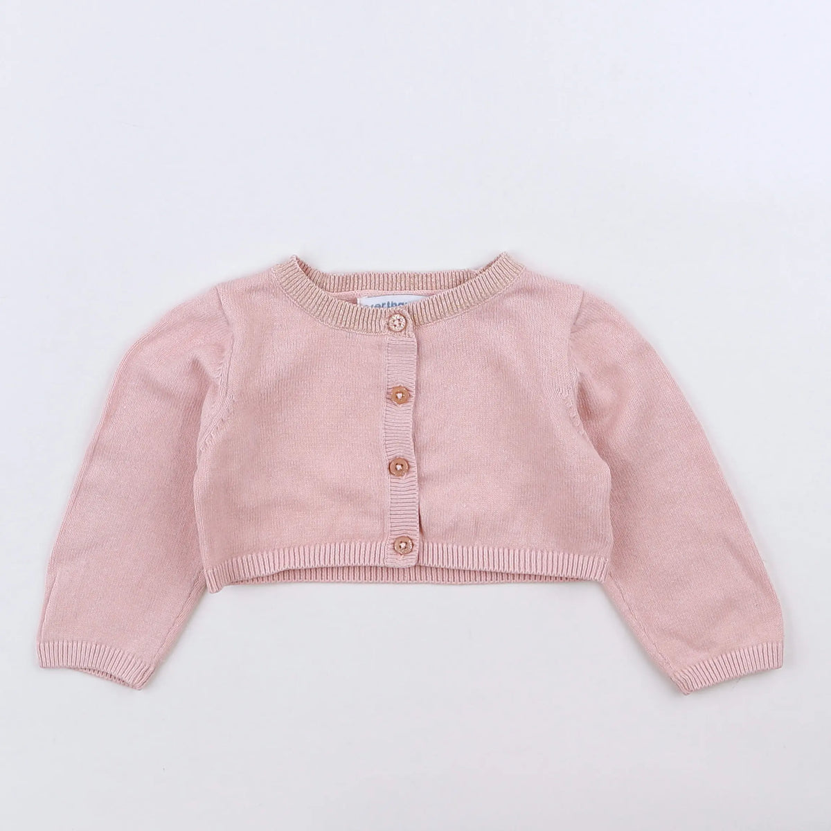Vertbaudet - gilet rose - 12 mois