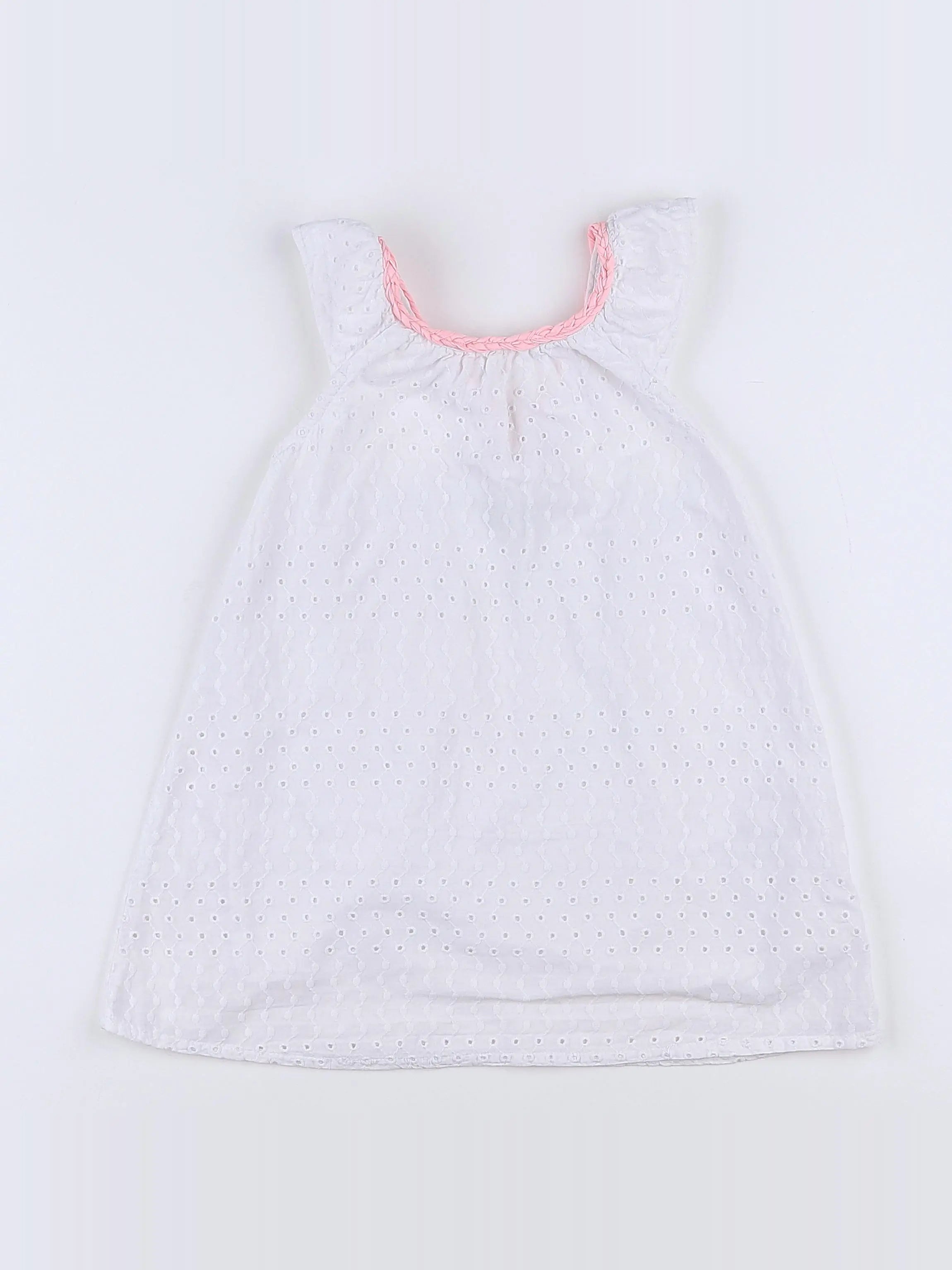 Tape à l'oeil - robe blanc, rose - 18 mois