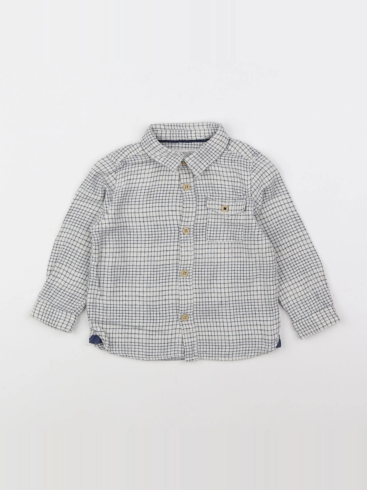 Zara - chemise blanc, bleu - 12/18 mois