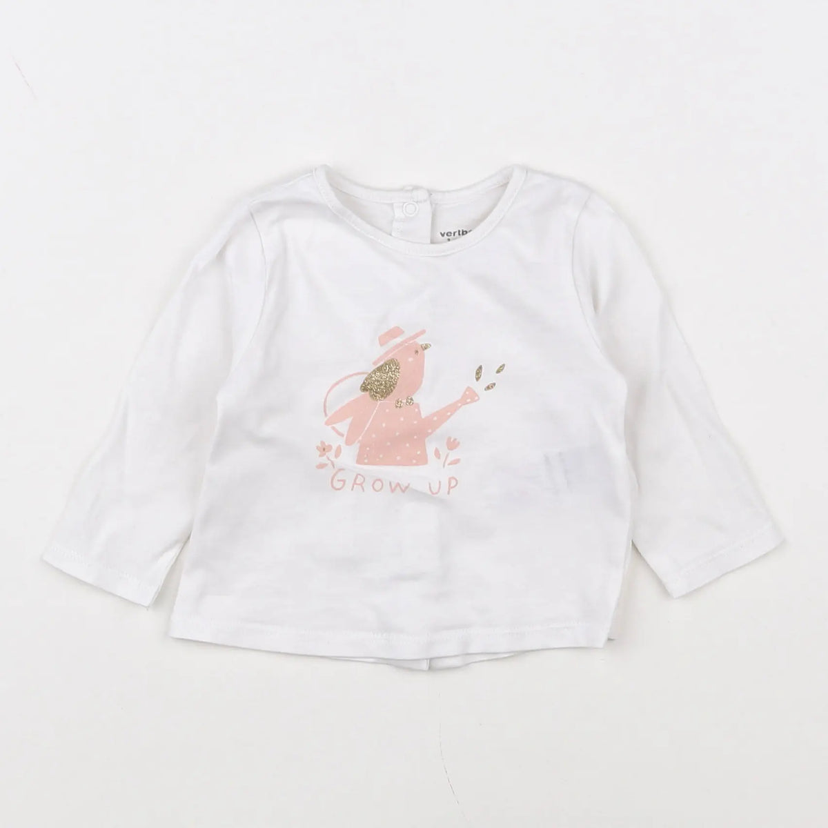 Vertbaudet - tee-shirt blanc - 3 mois