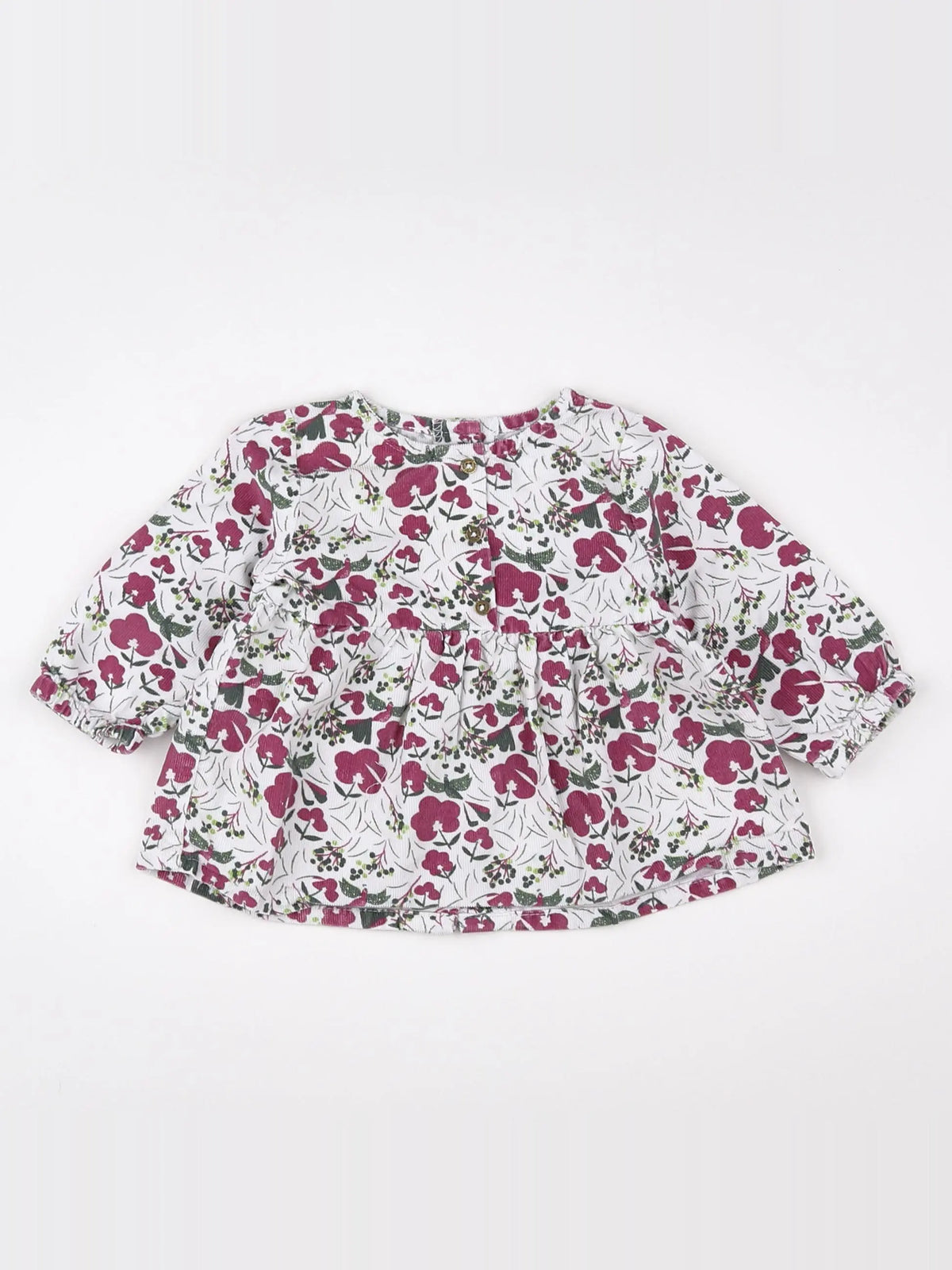 Vertbaudet - blouse blanc, rose - 3 mois