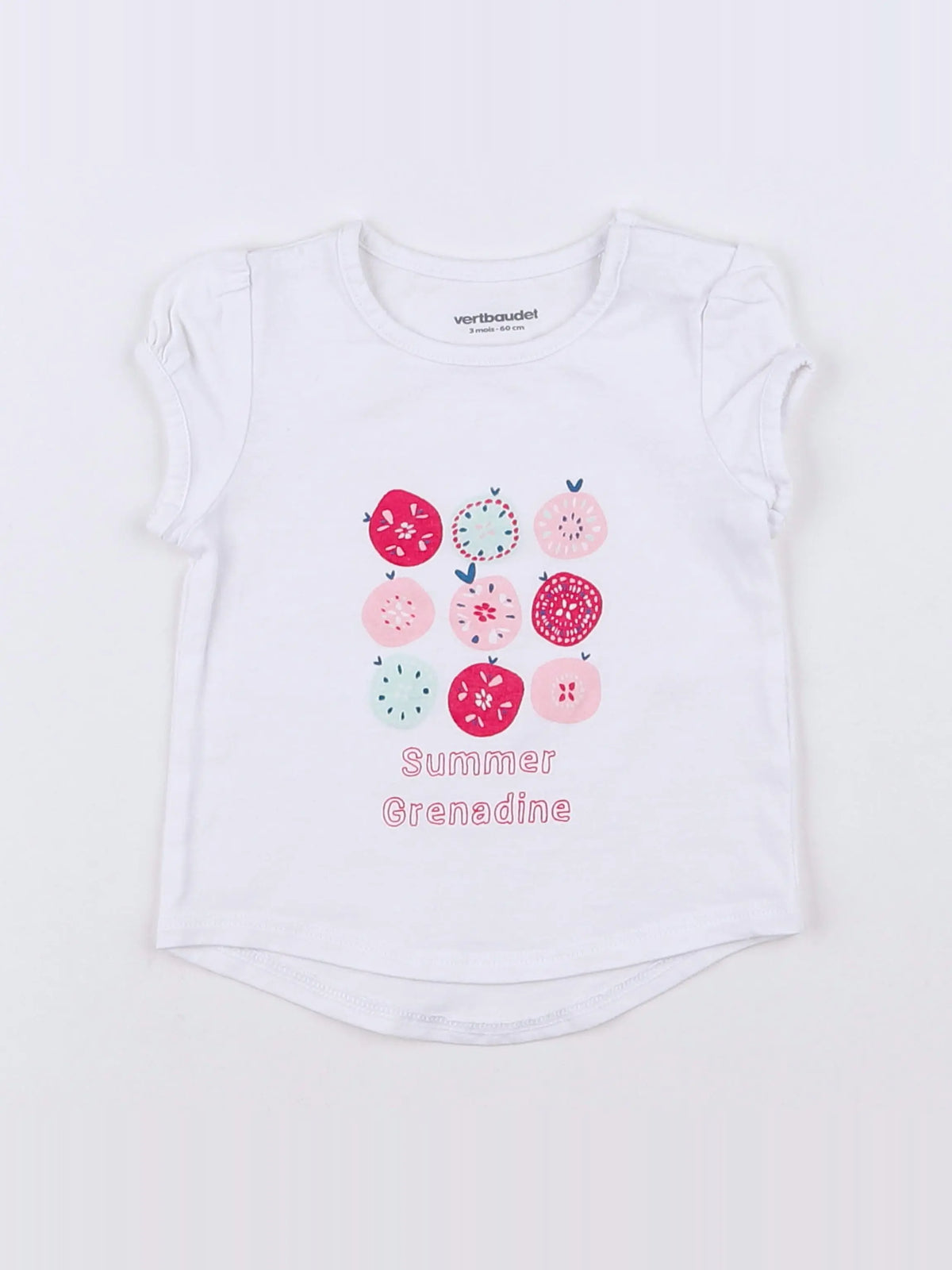 Vertbaudet - tee-shirt blanc - 3 mois