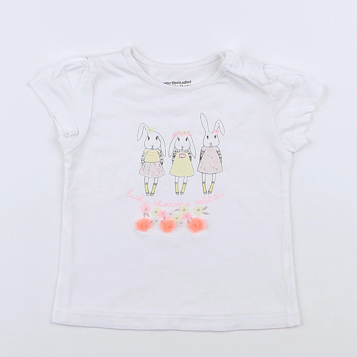 Vertbaudet - tee-shirt blanc - 9 mois