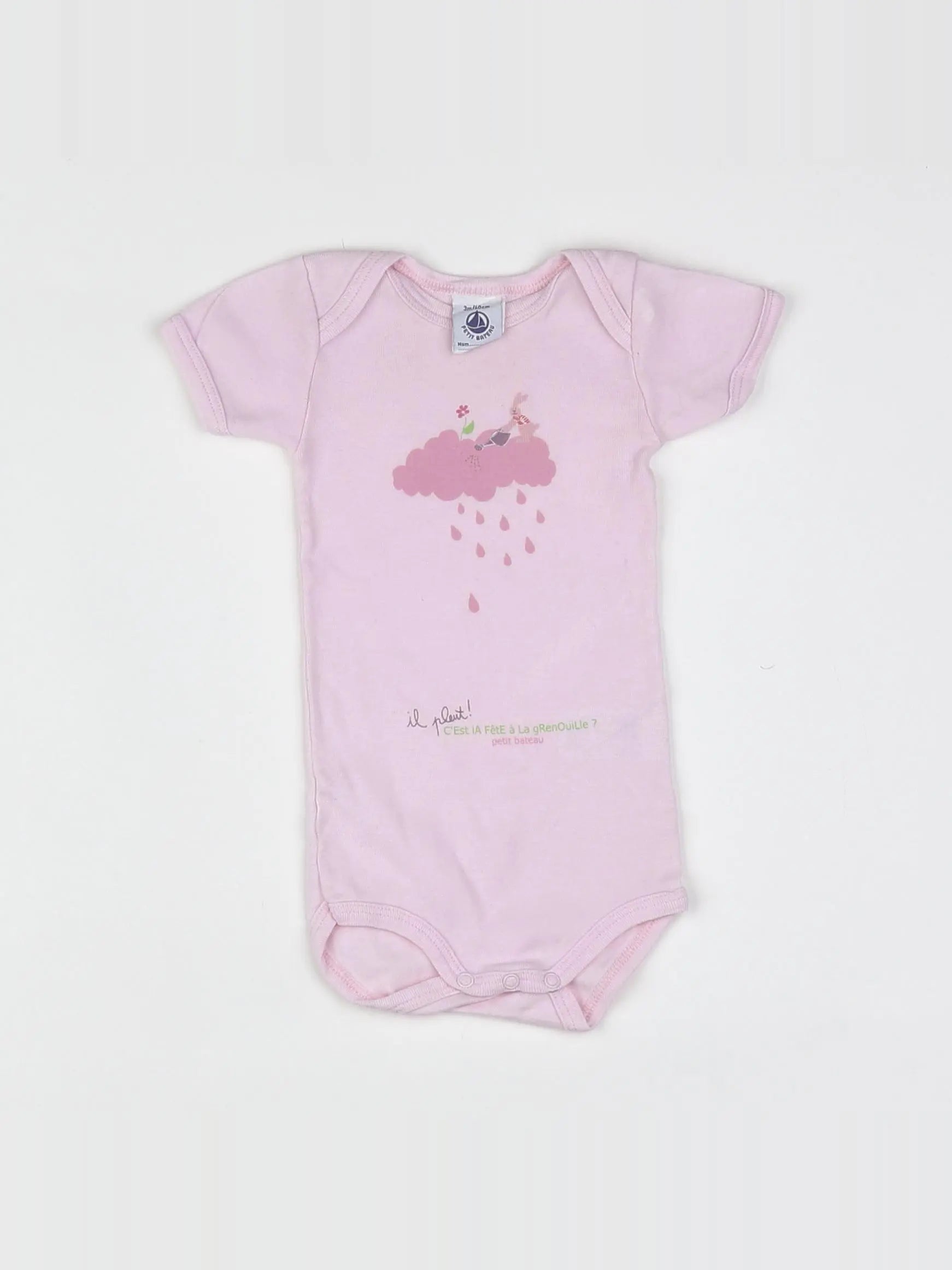 Petit Bateau - body rose - 3 mois