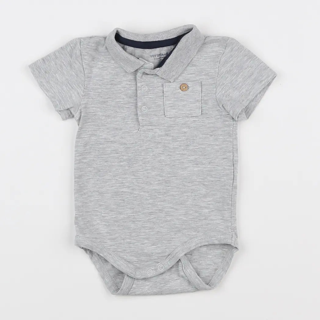 Vertbaudet - body vetement gris - 3 mois